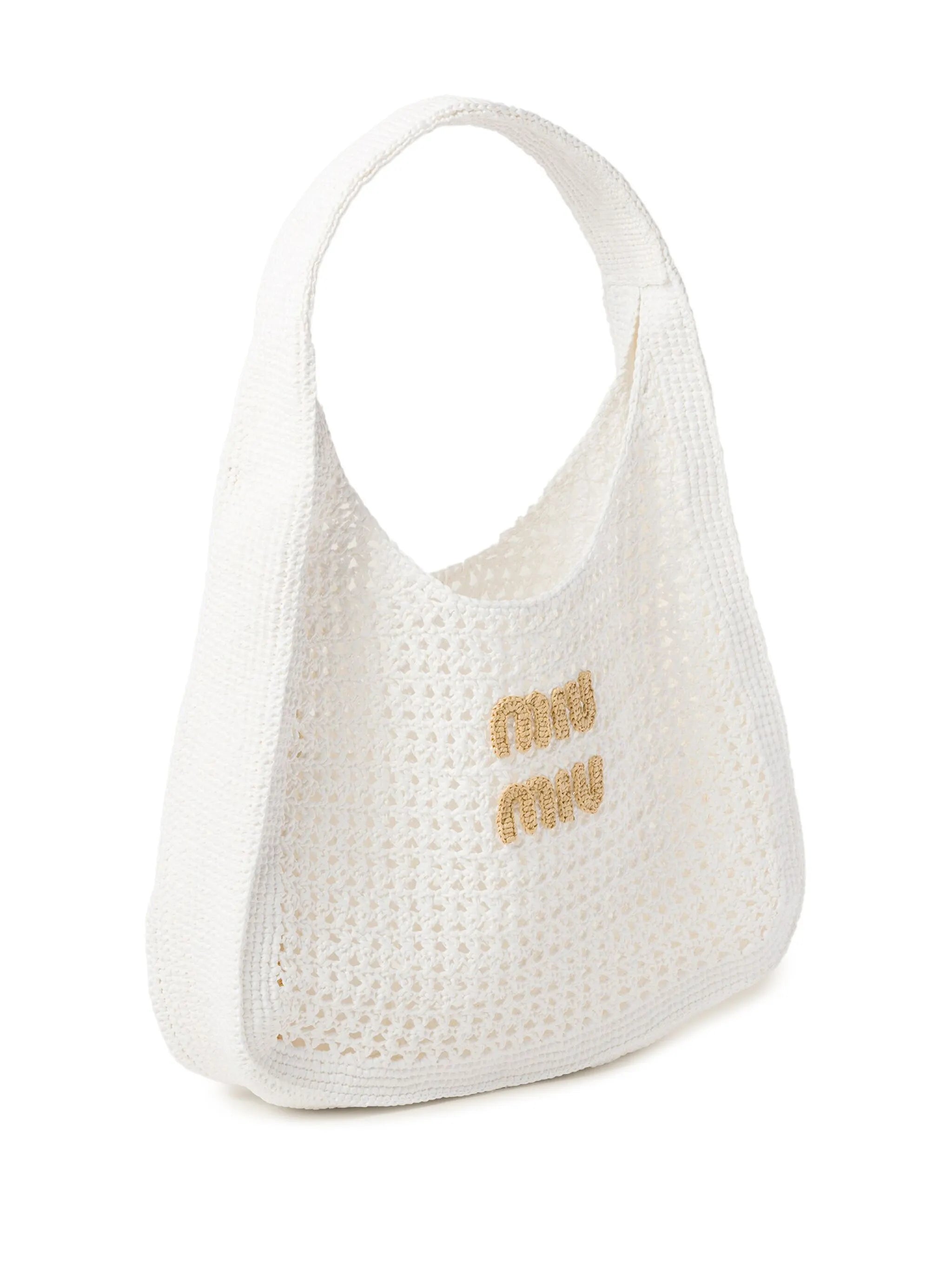 crochet-knit handbag