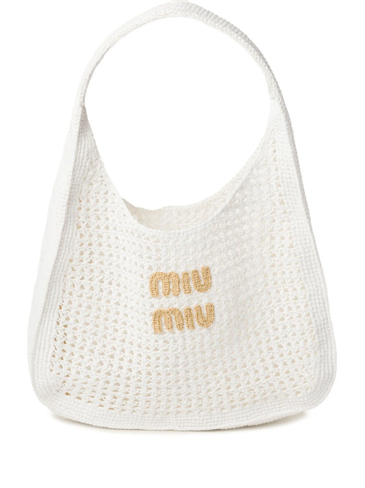 crochet-knit handbag