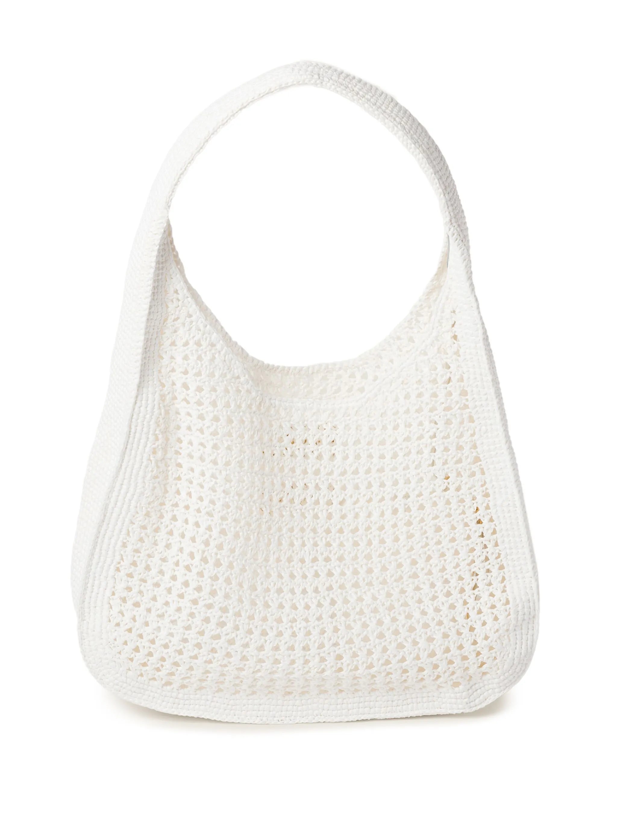 crochet-knit handbag