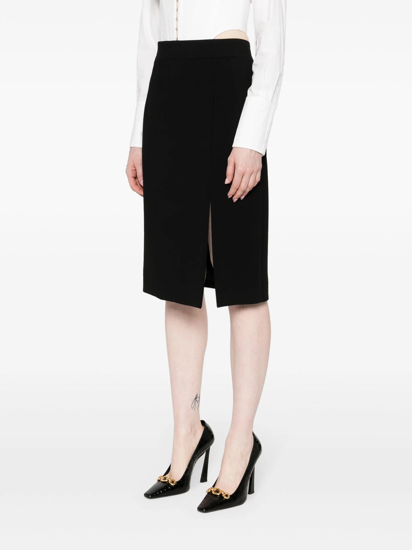 side-slit pencil skirt