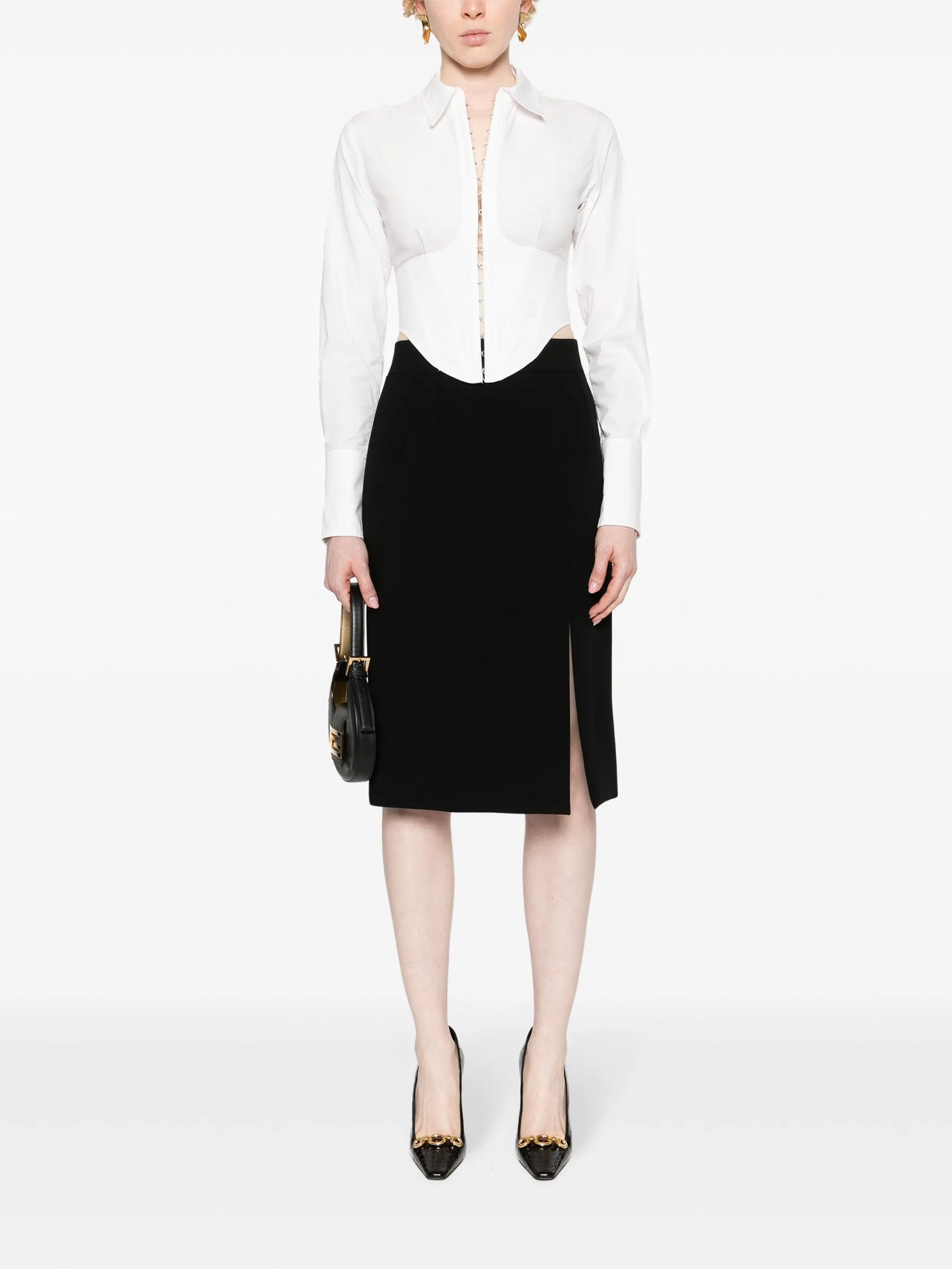 side-slit pencil skirt