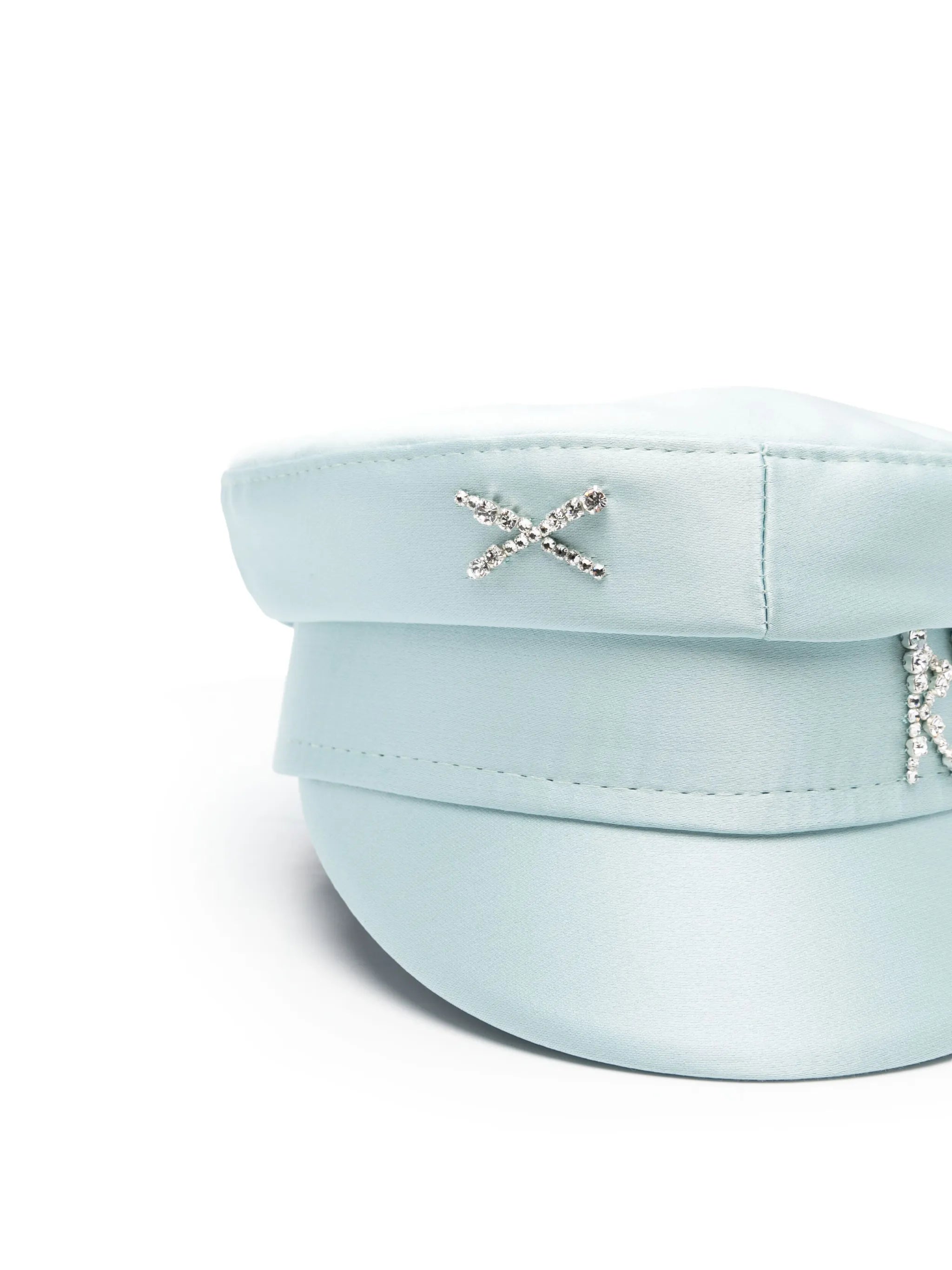 crystal-appliqués satin Breton hat