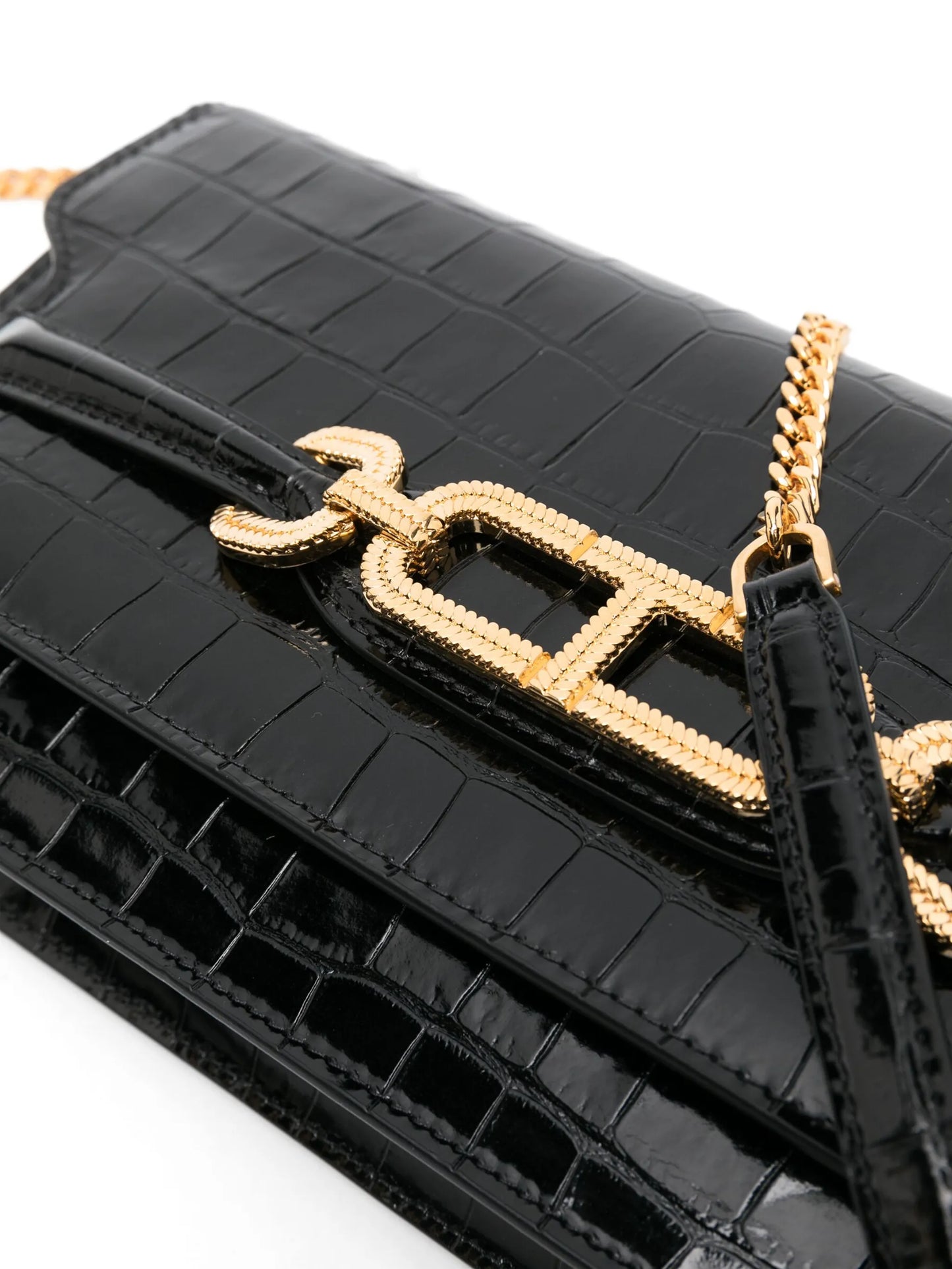 Whitney crocodile-embossed shoulder bag