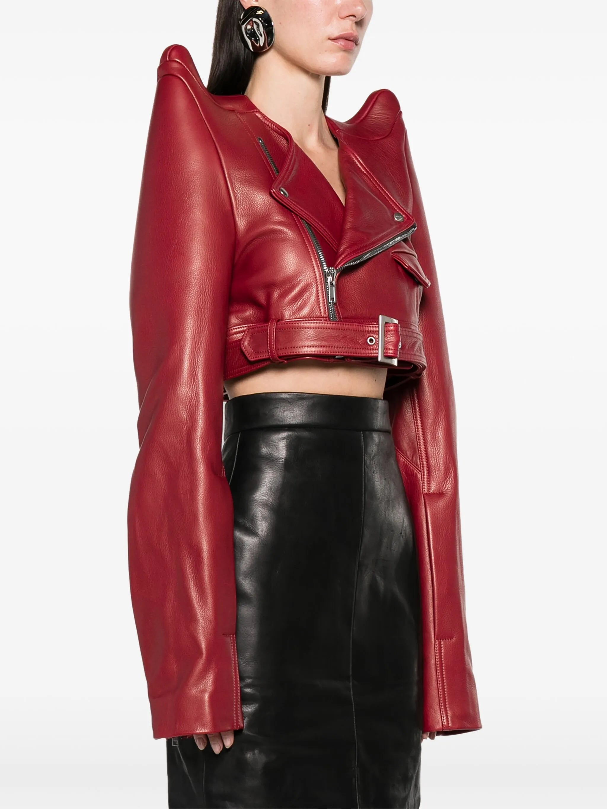 Tec cropped biker jacket