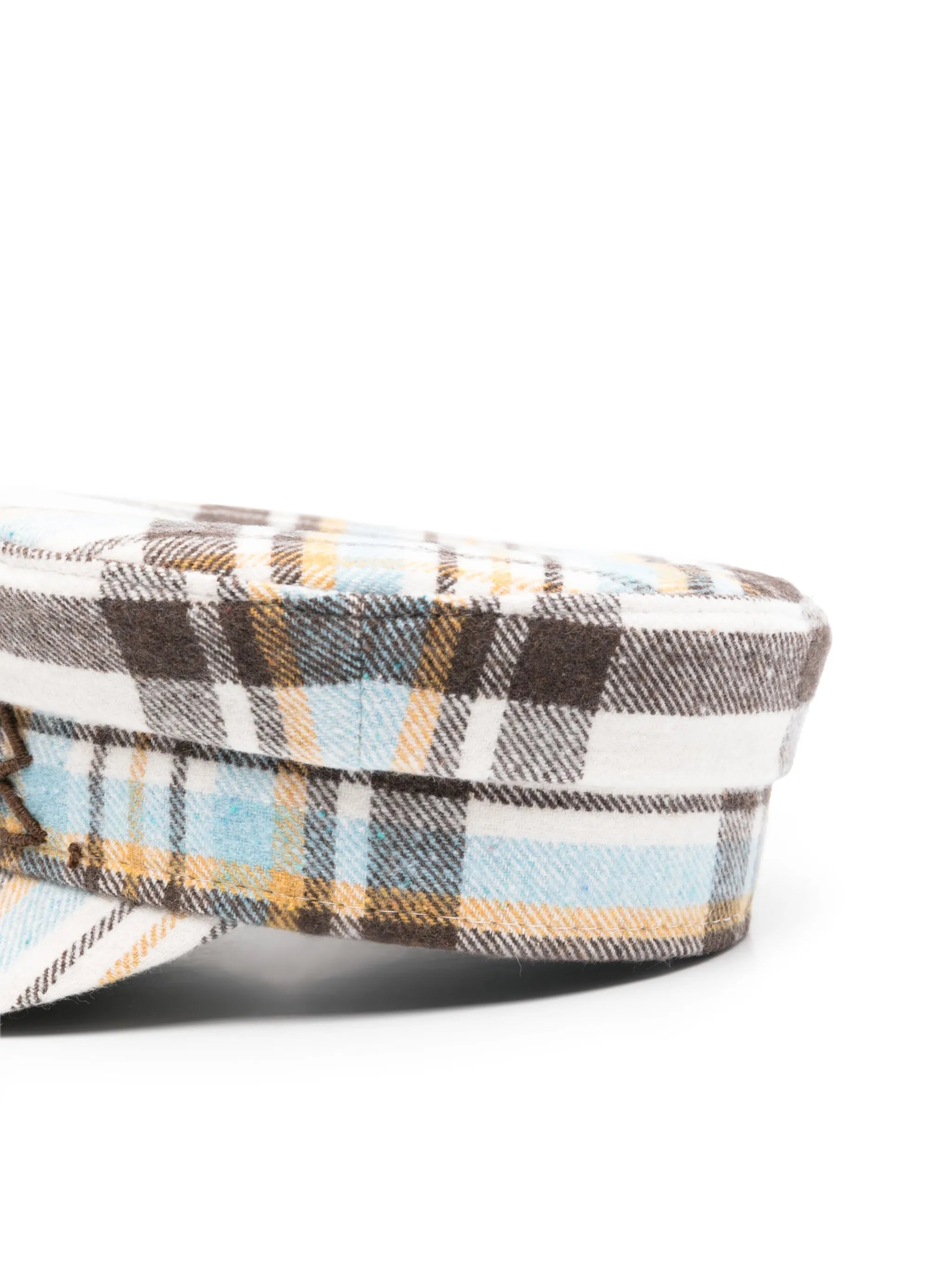 logo-embroidered checked Breton hat
