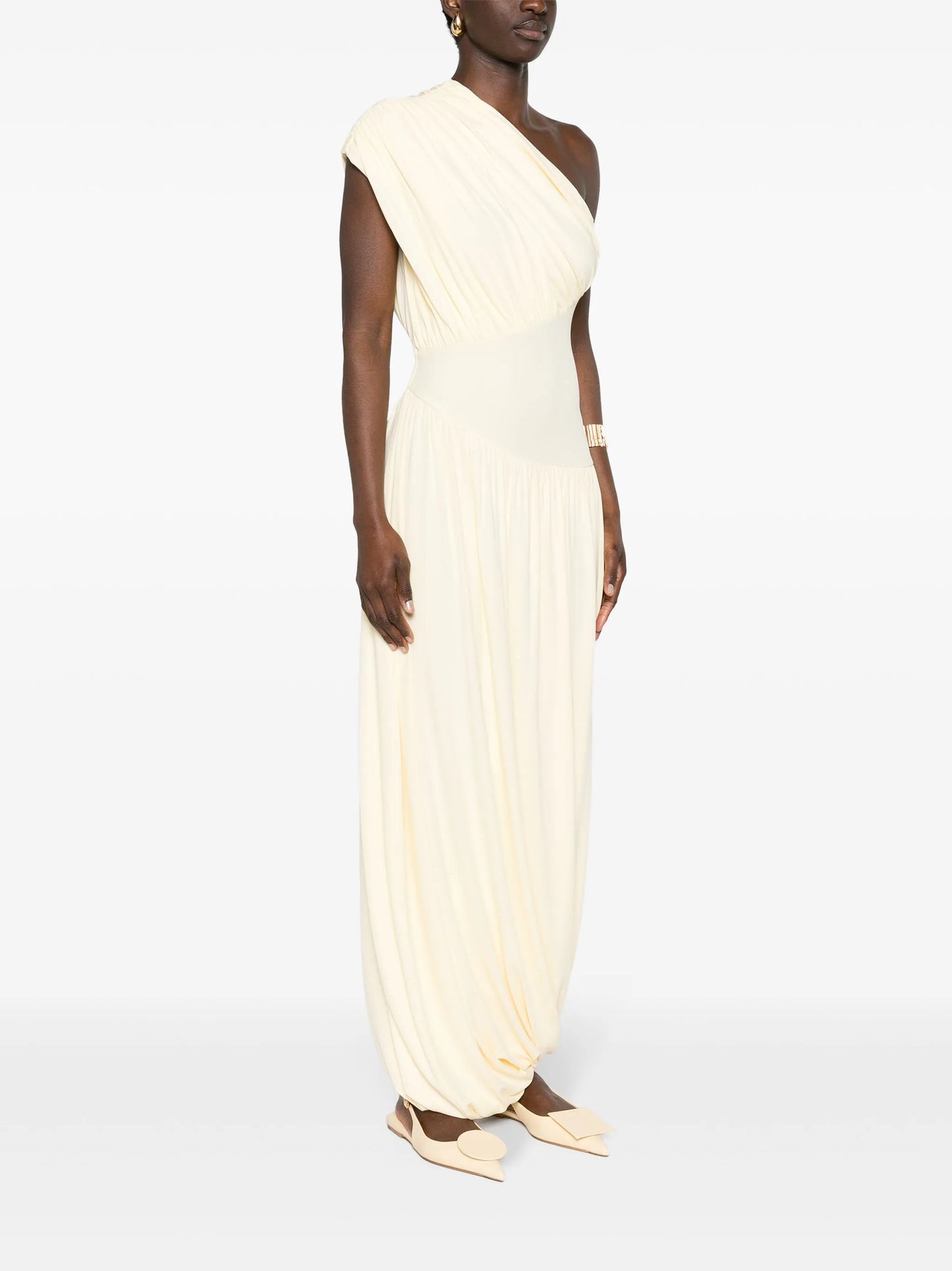 Ugbad one-shoulder gown