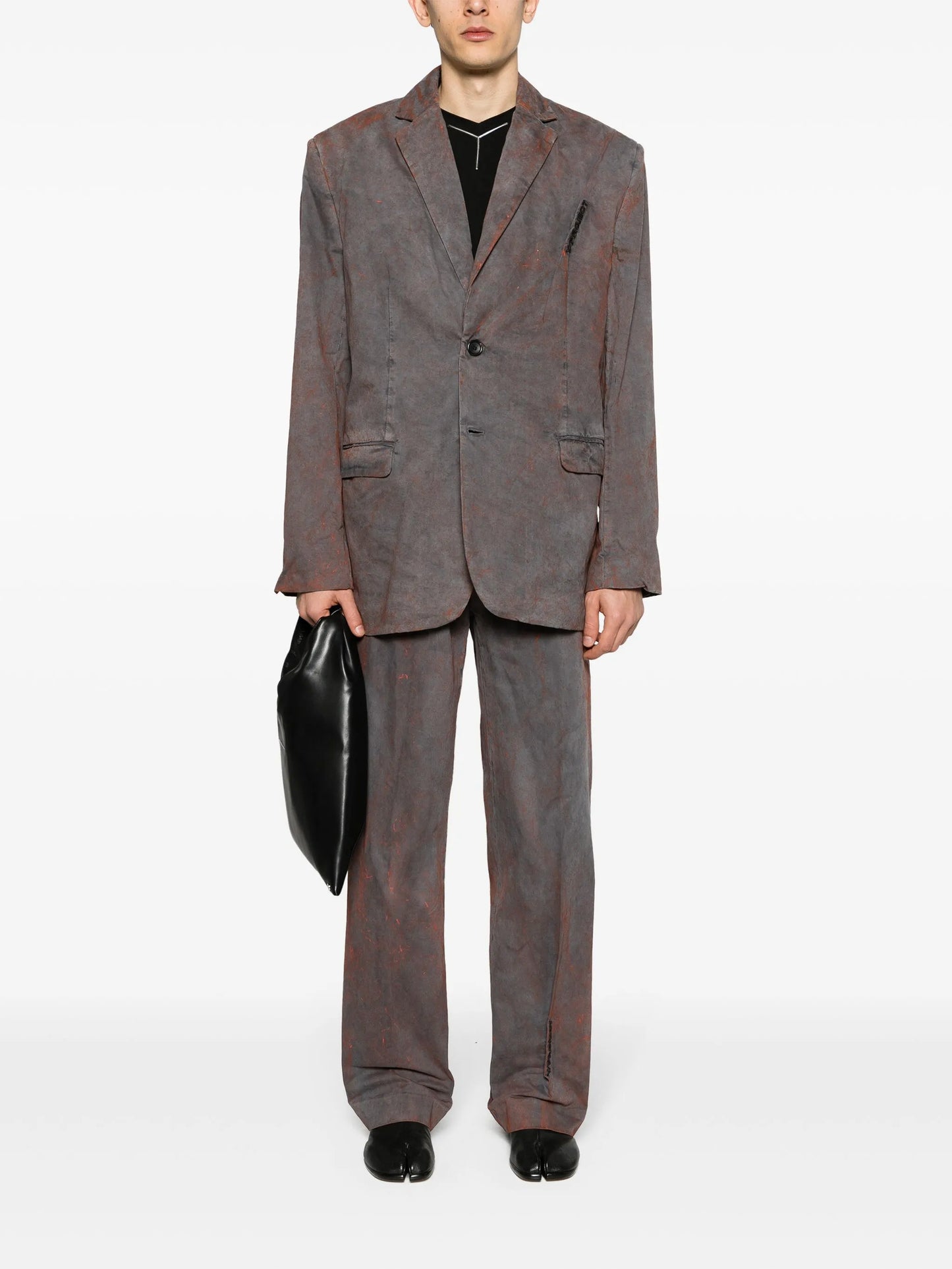 logo-embroidered pinched-detailed blazer
