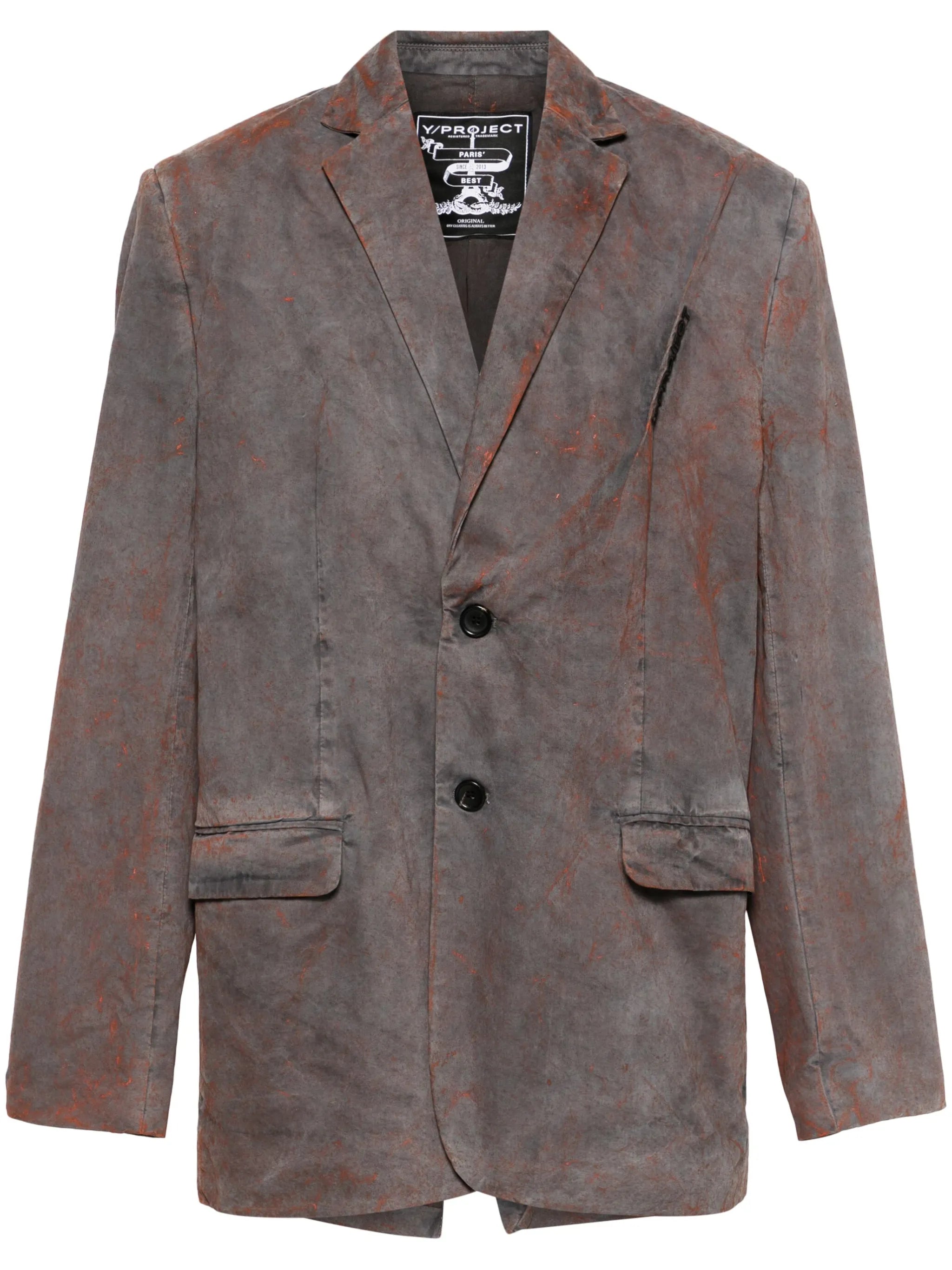 logo-embroidered pinched-detailed blazer