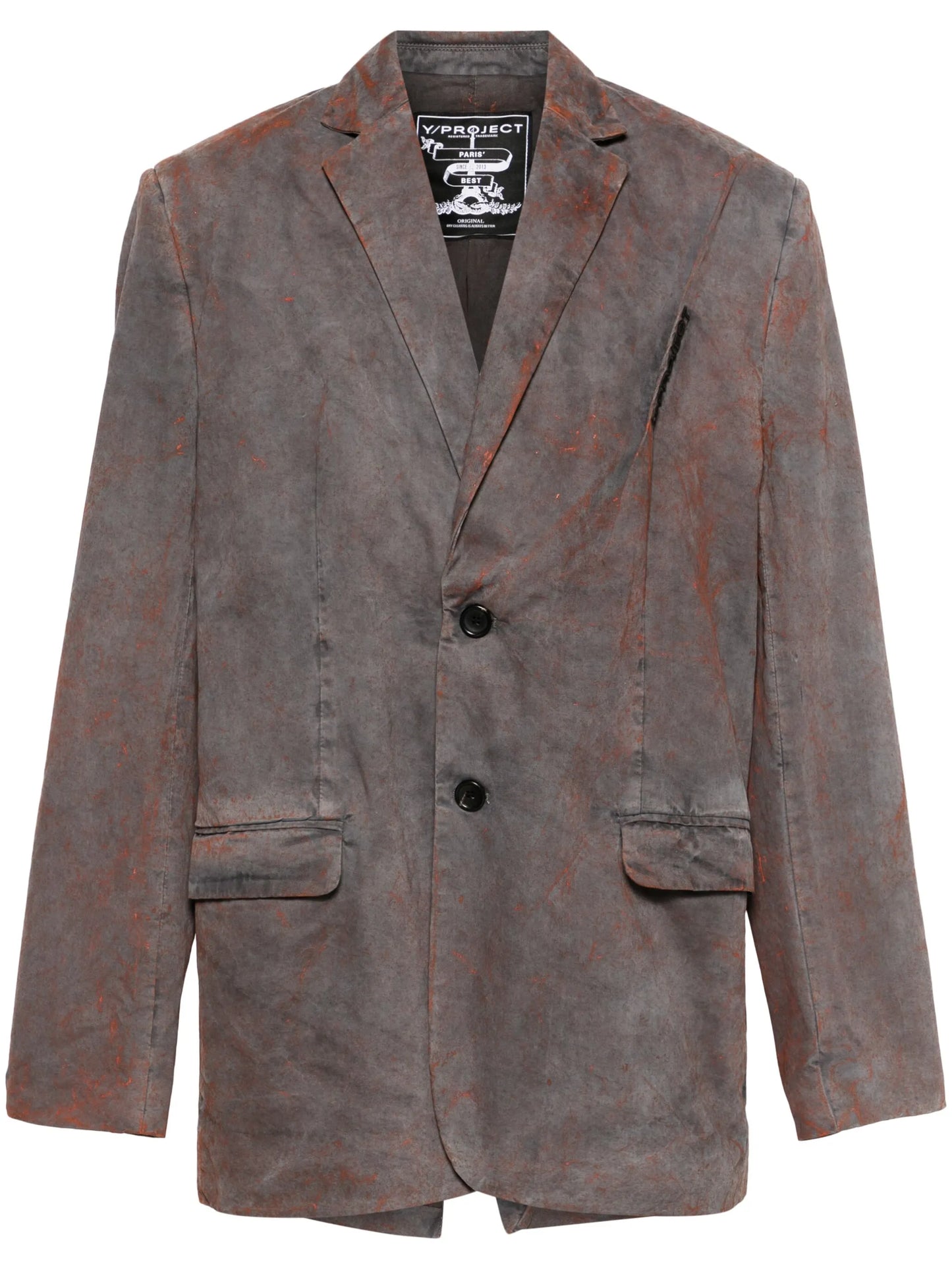 logo-embroidered pinched-detailed blazer