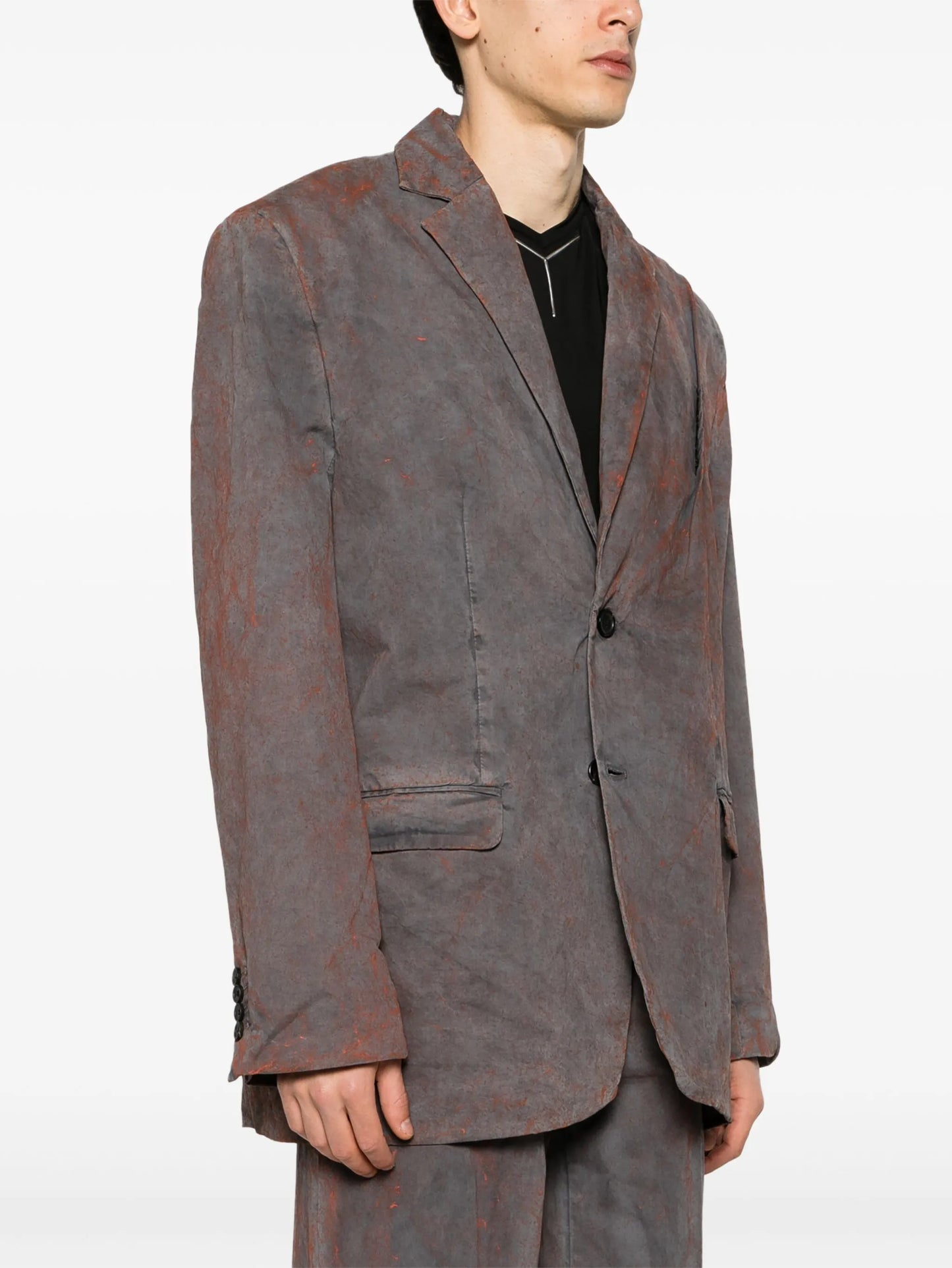 logo-embroidered pinched-detailed blazer