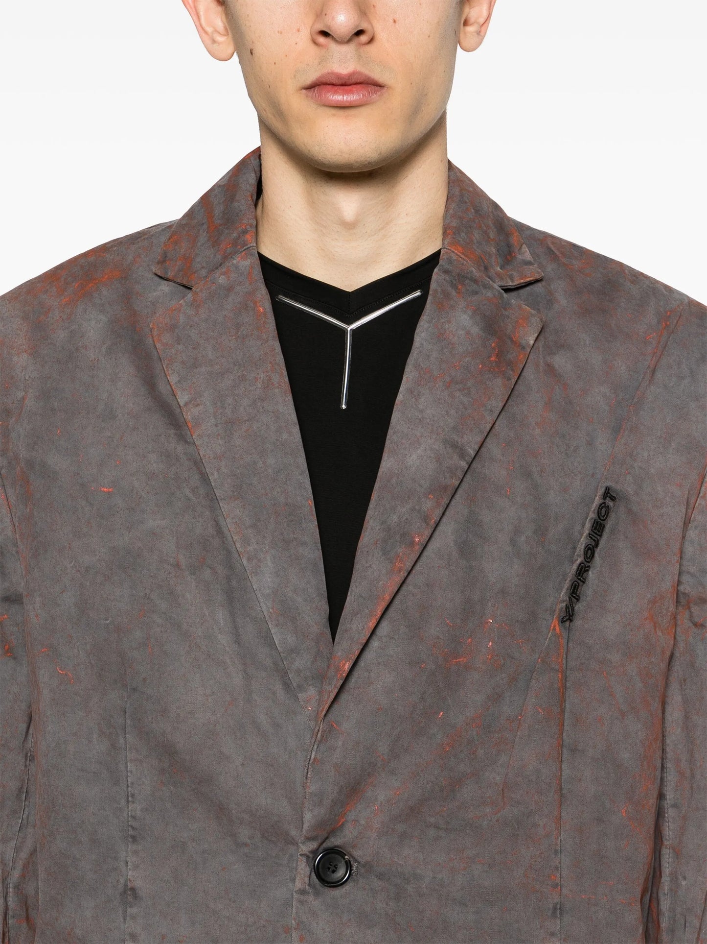 logo-embroidered pinched-detailed blazer