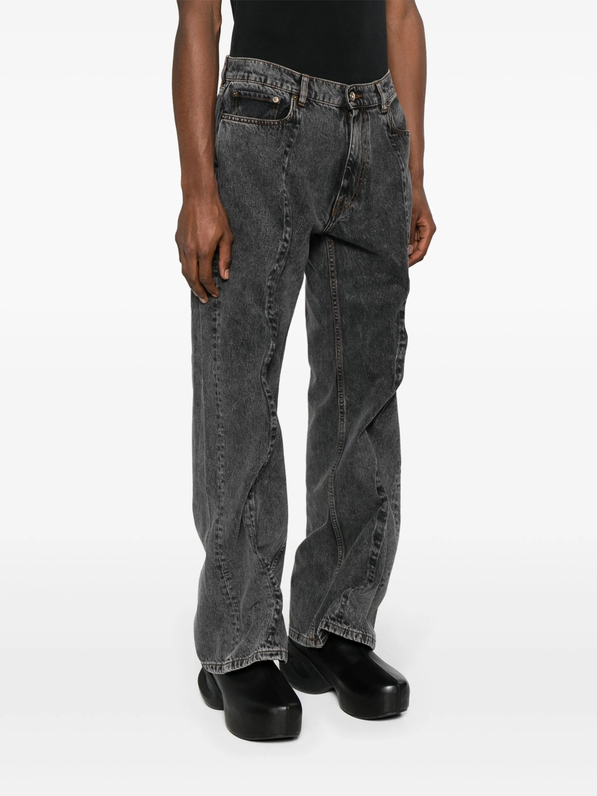 Evergreen Wire mid-rise straight jeans