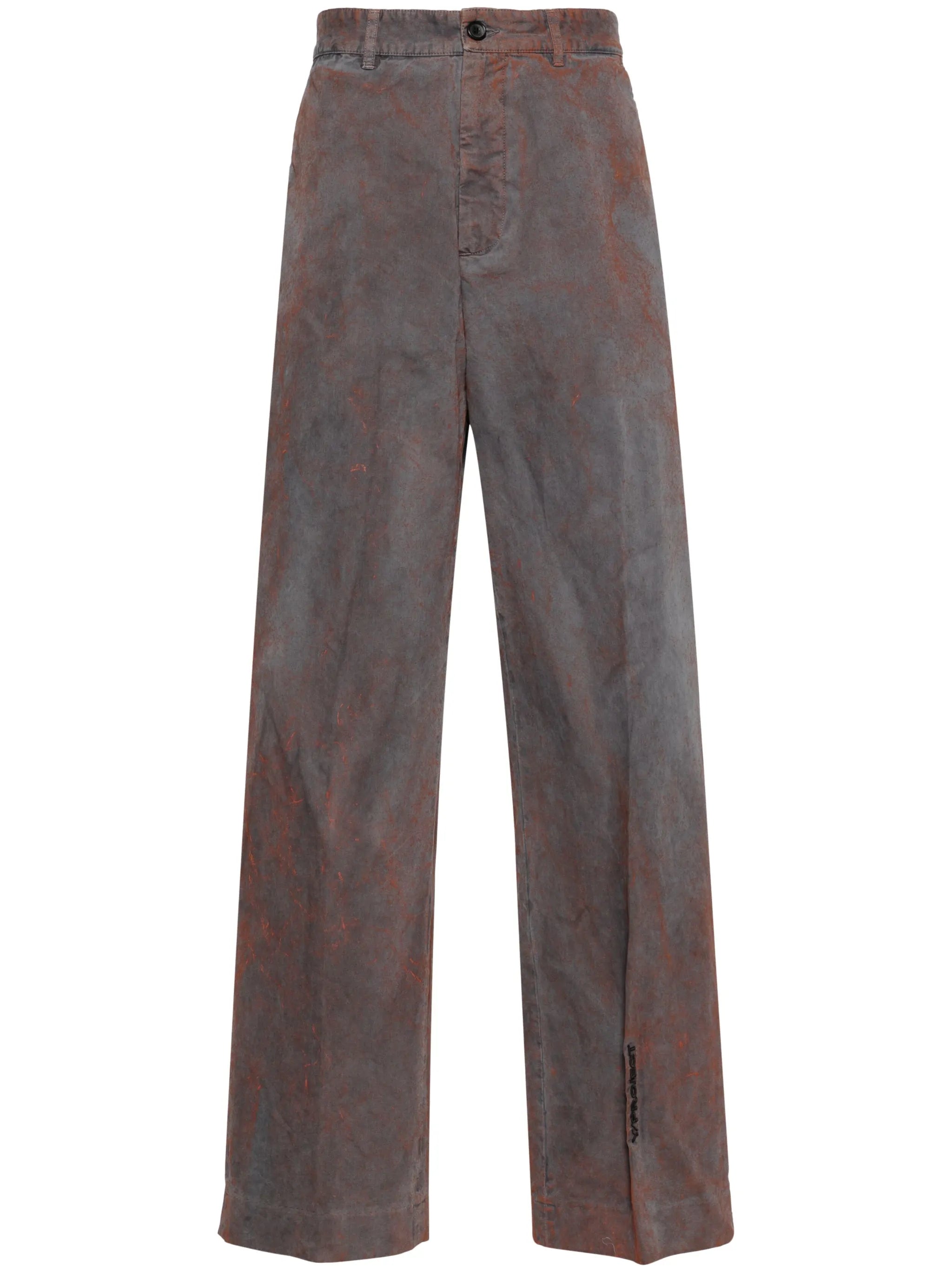 logo-embroidered pinched trousers