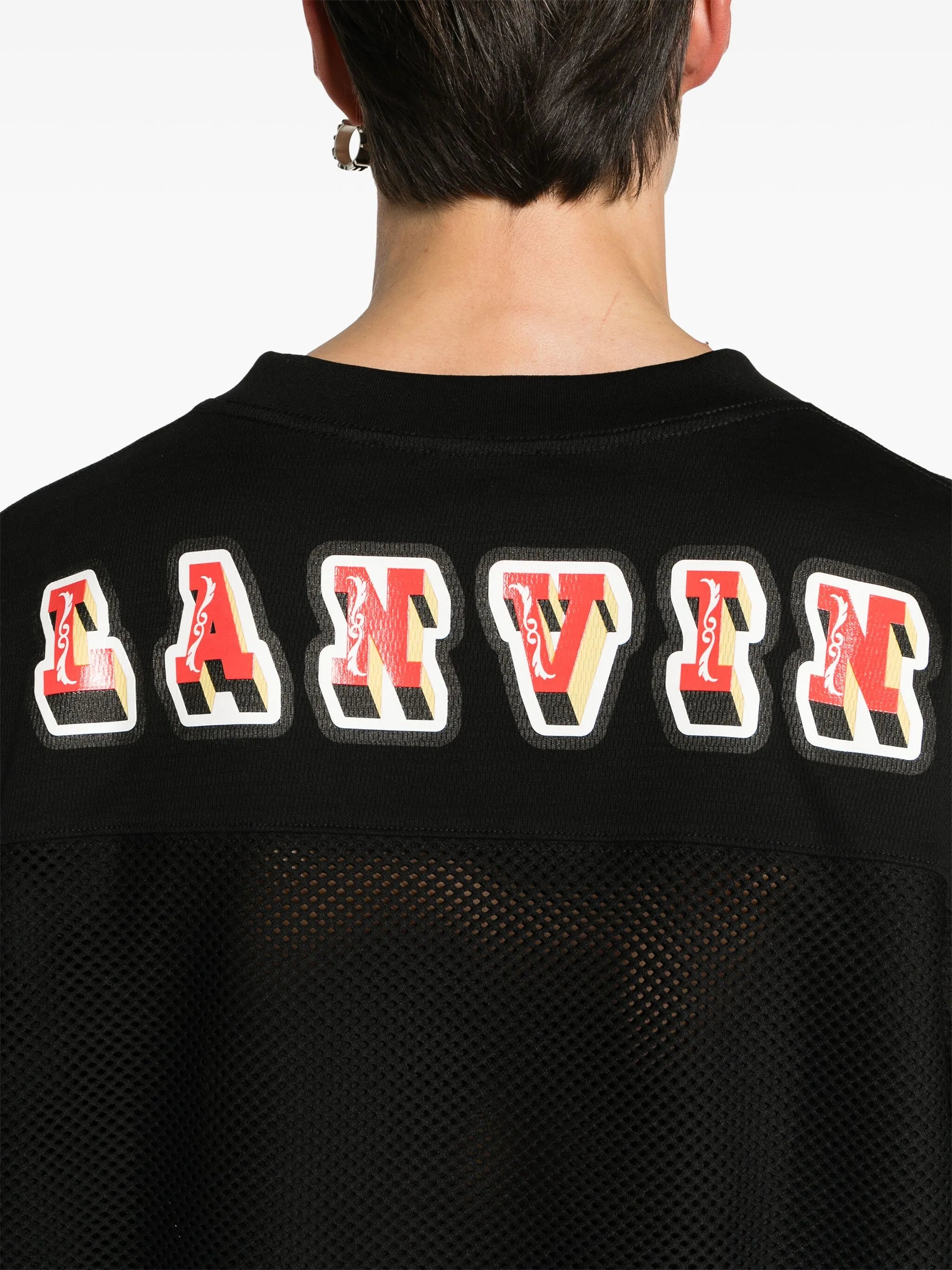 x Future number-print mesh-panel T-shirt