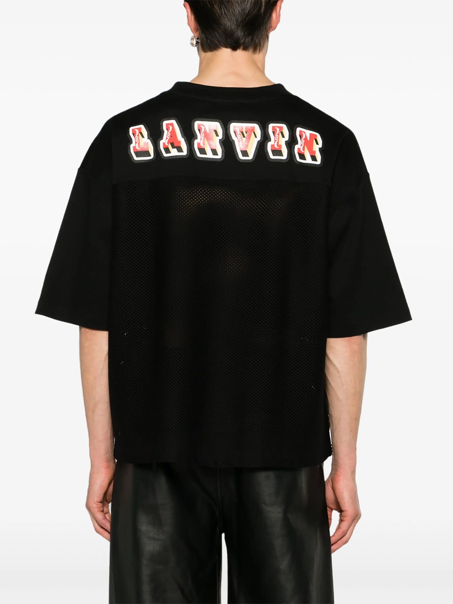 x Future number-print mesh-panel T-shirt