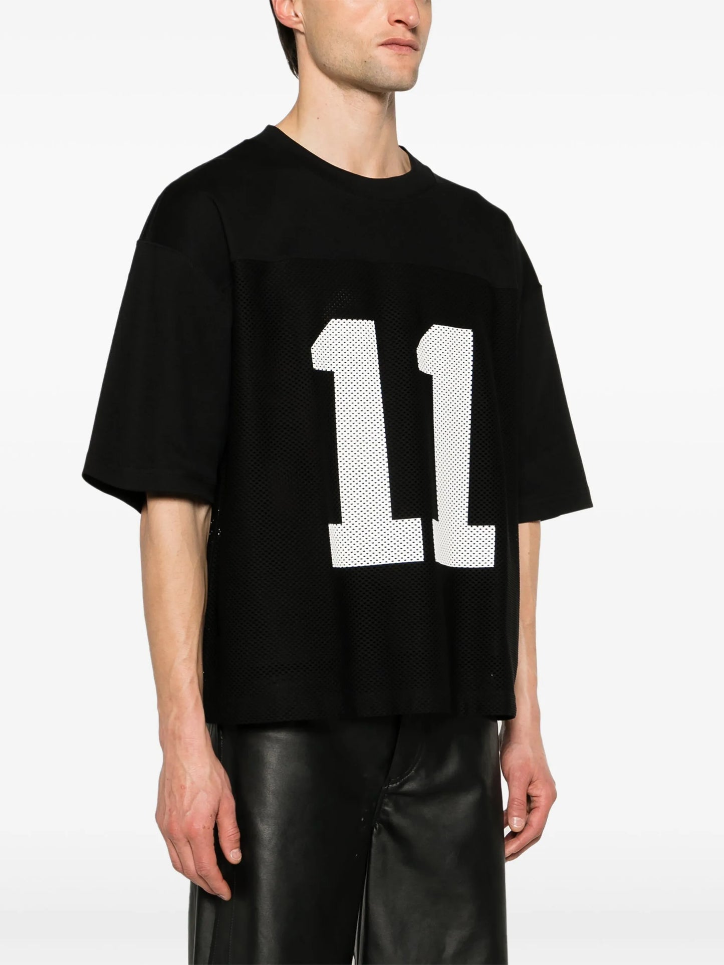 x Future number-print mesh-panel T-shirt