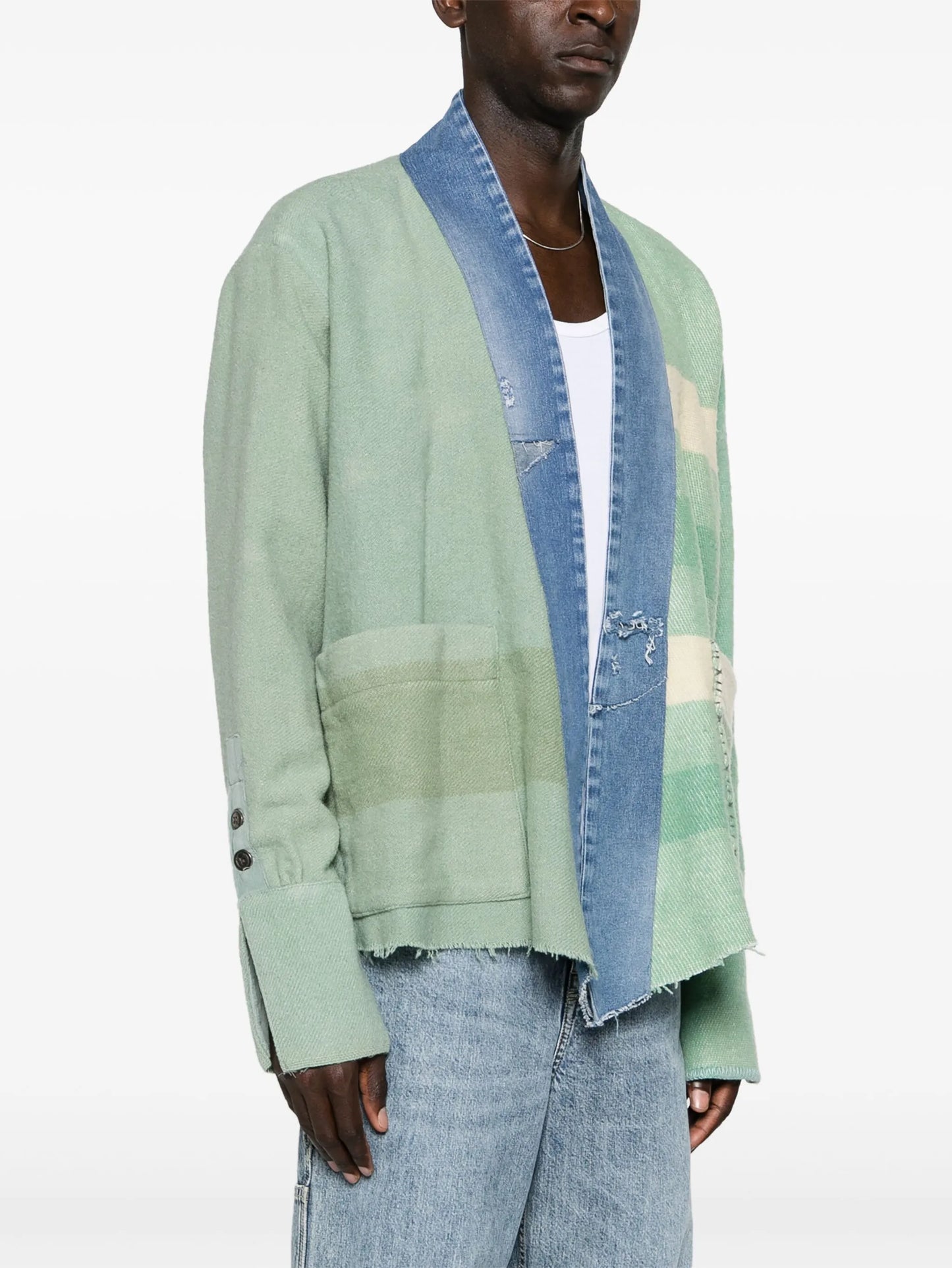 Mixed Blanket denim jacket