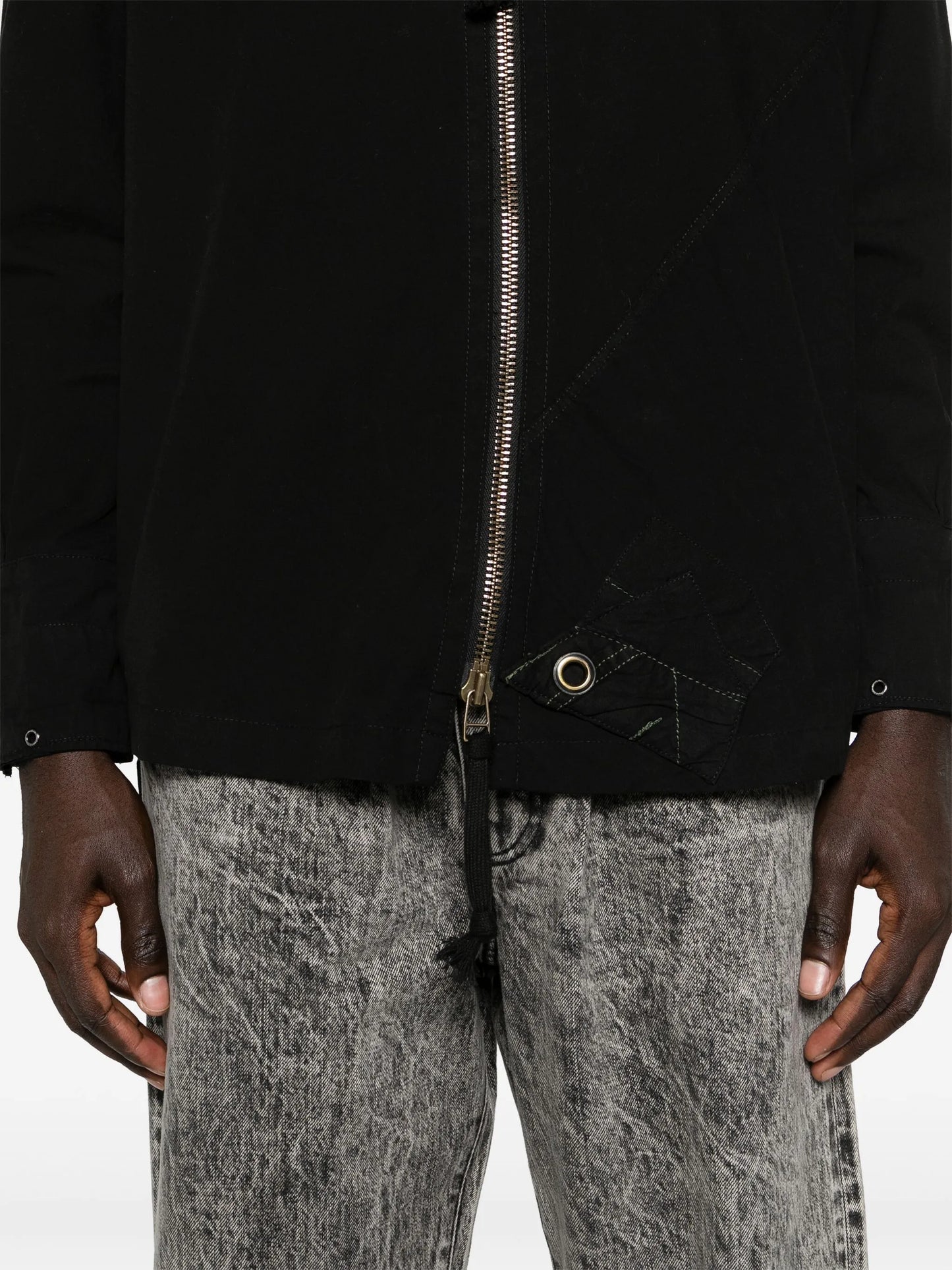 zip-up cotton shirt jacket