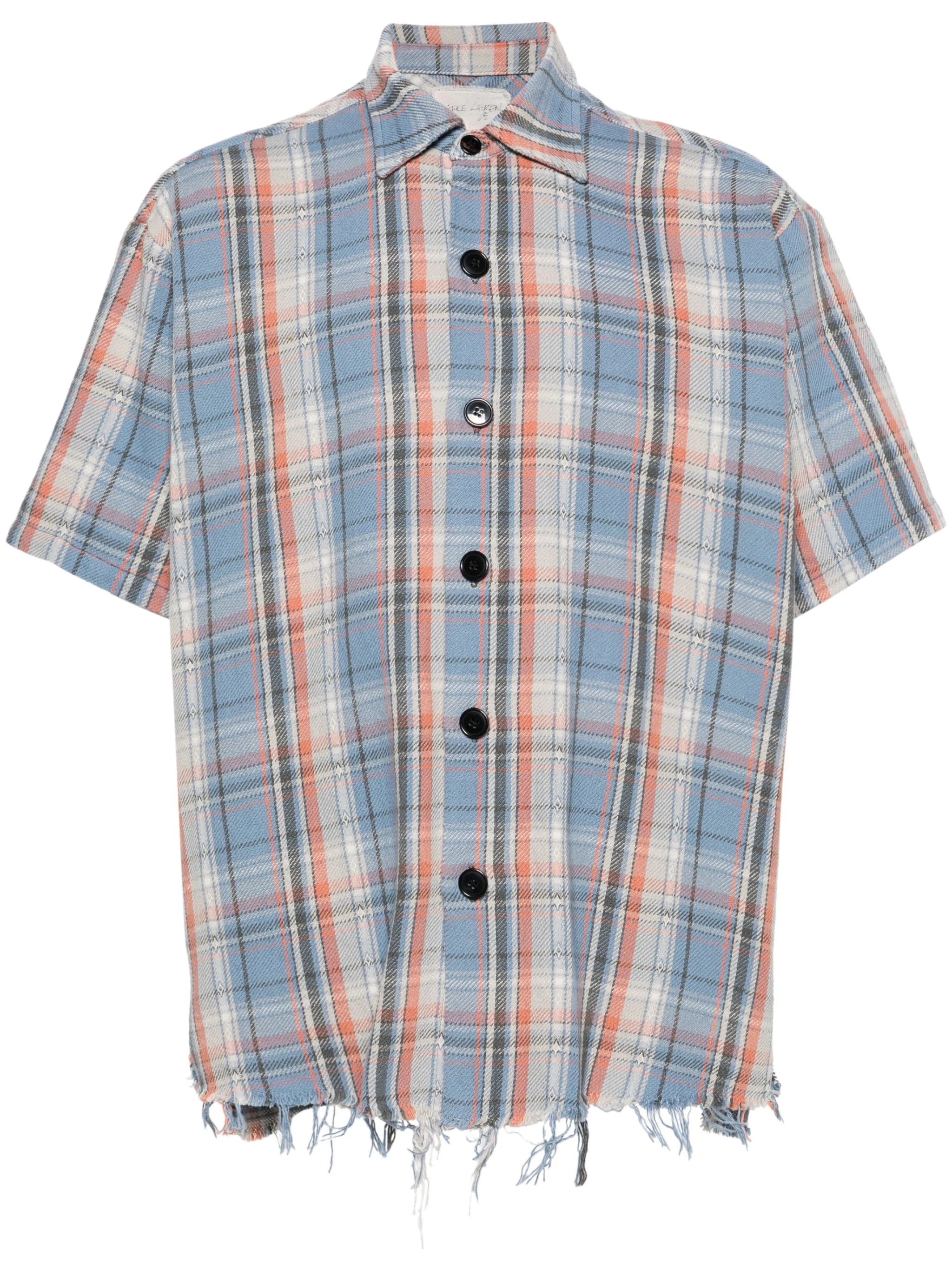 plaid-check cotton shirt
