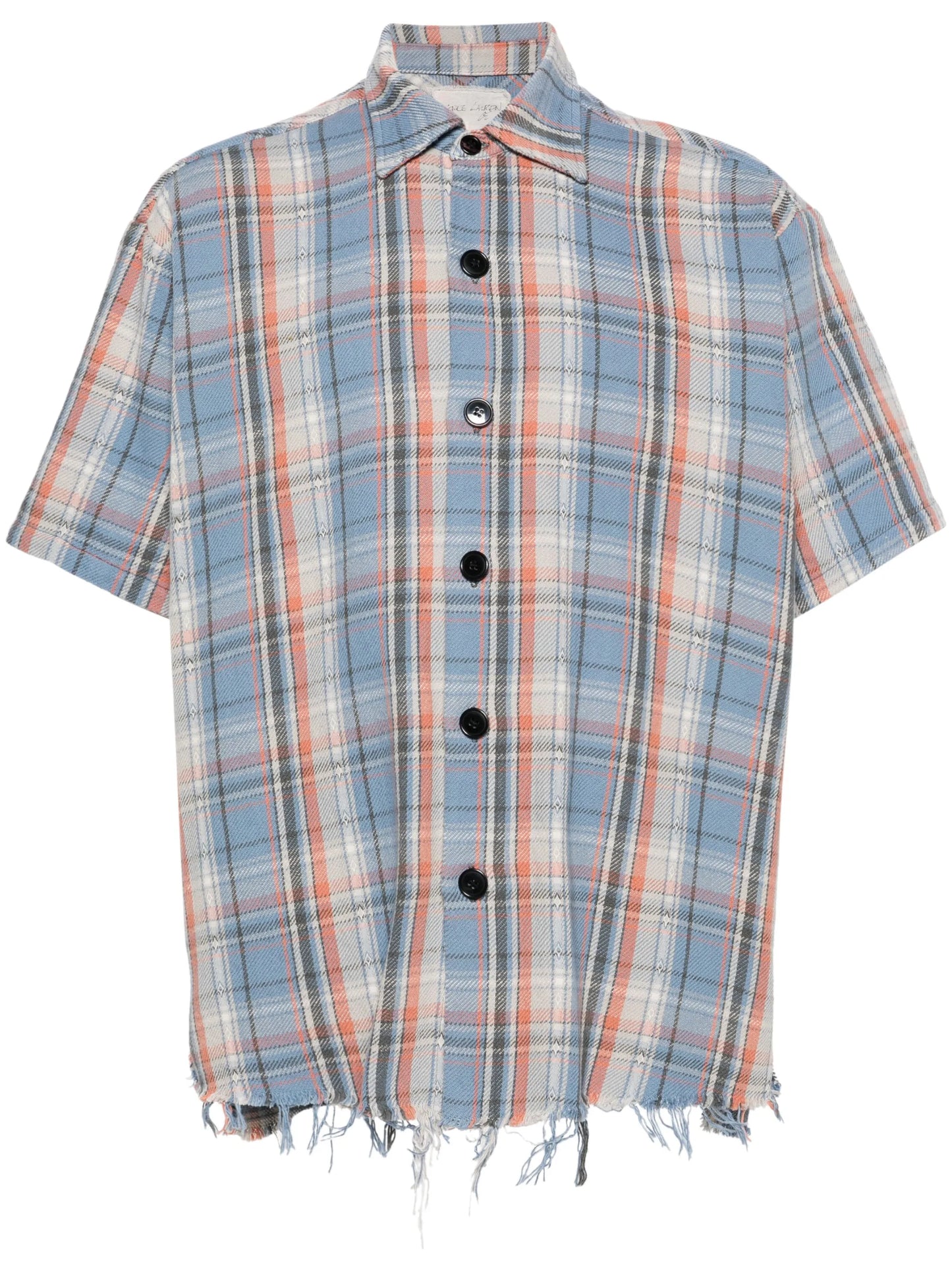 plaid-check cotton shirt