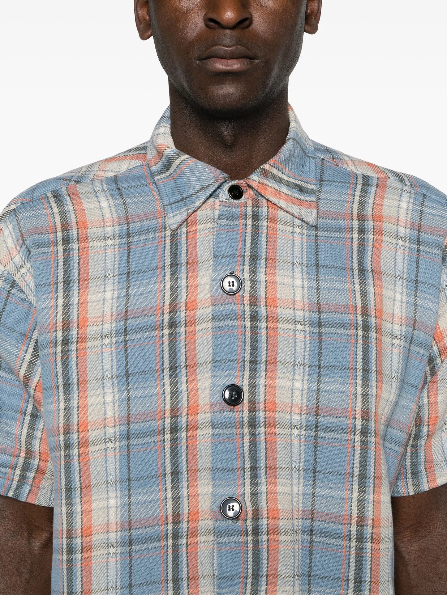 plaid-check cotton shirt