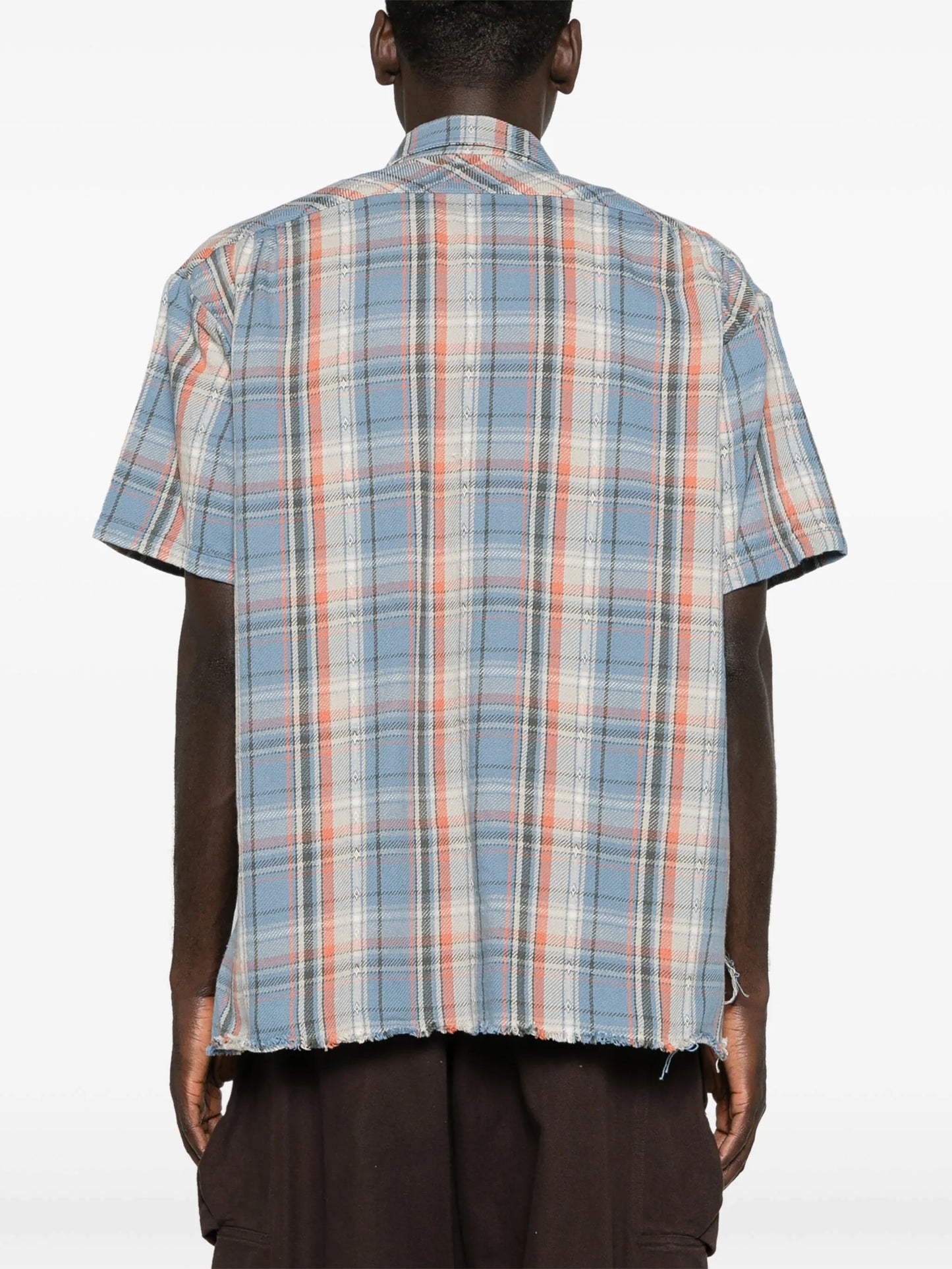 plaid-check cotton shirt
