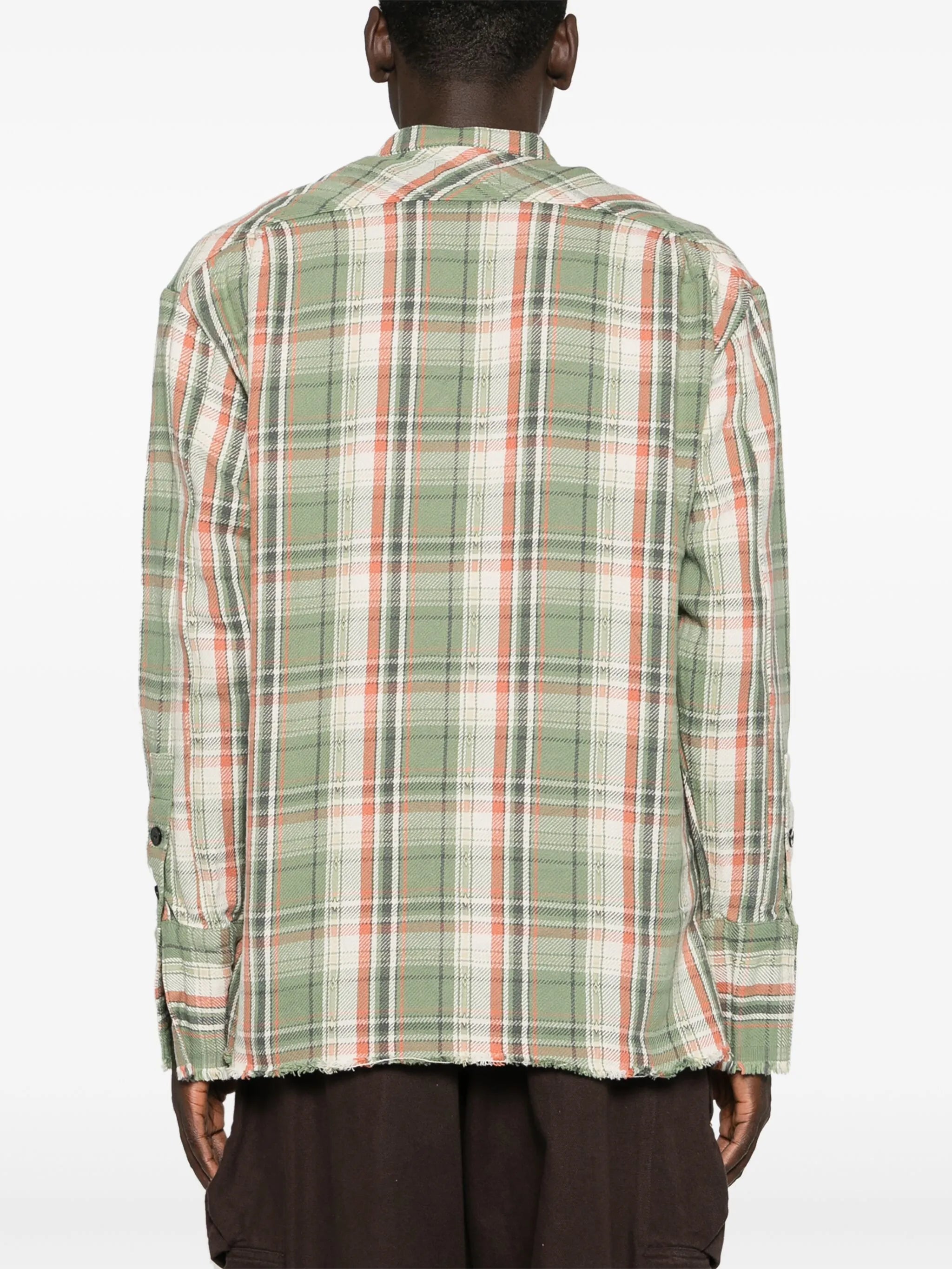 plaid-check flannel shirt