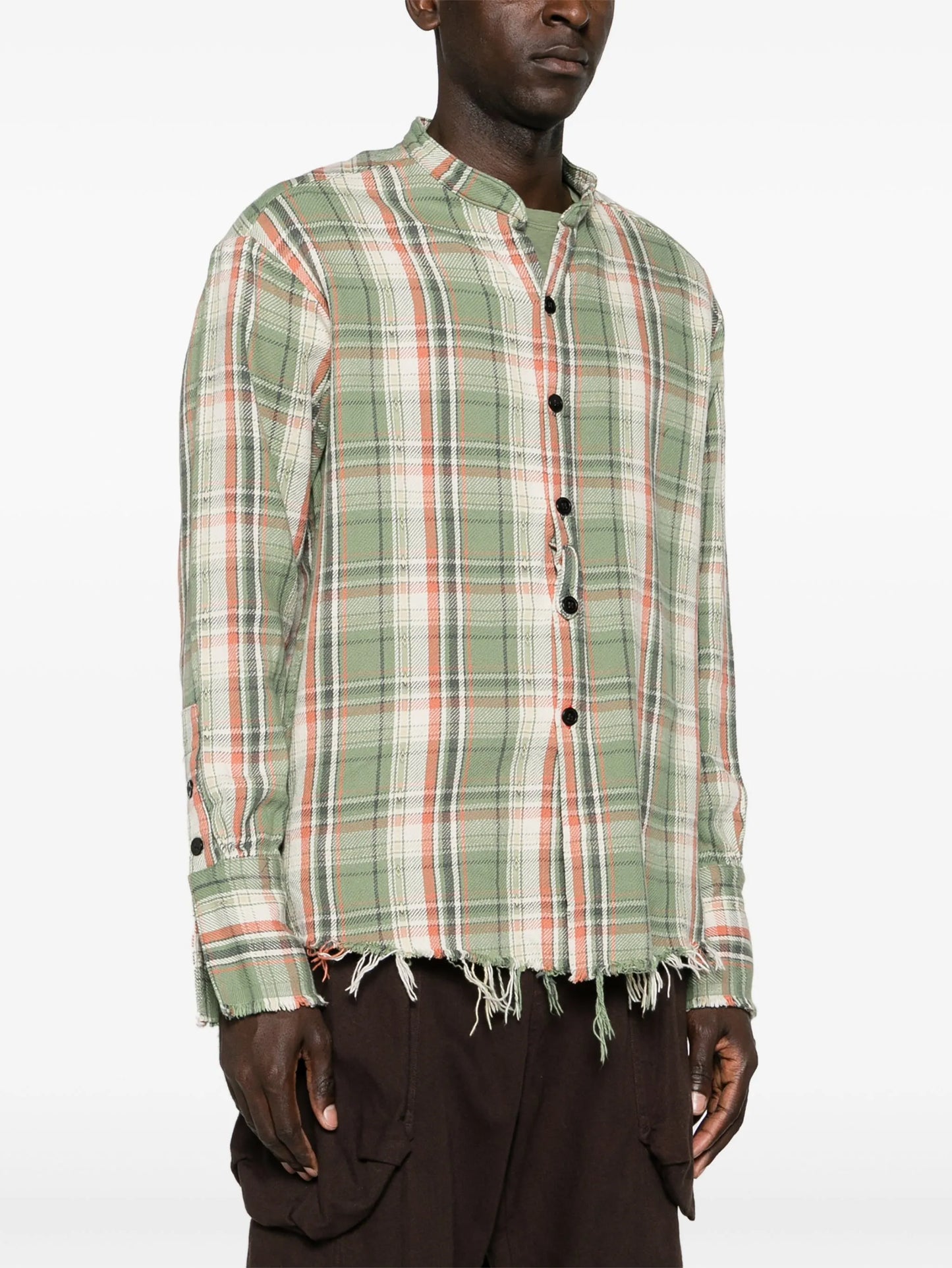 plaid-check flannel shirt