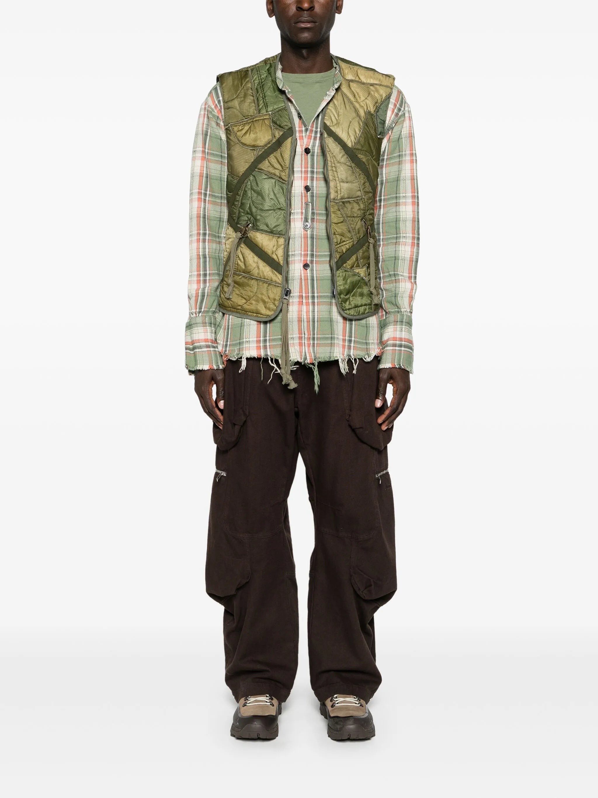 plaid-check flannel shirt