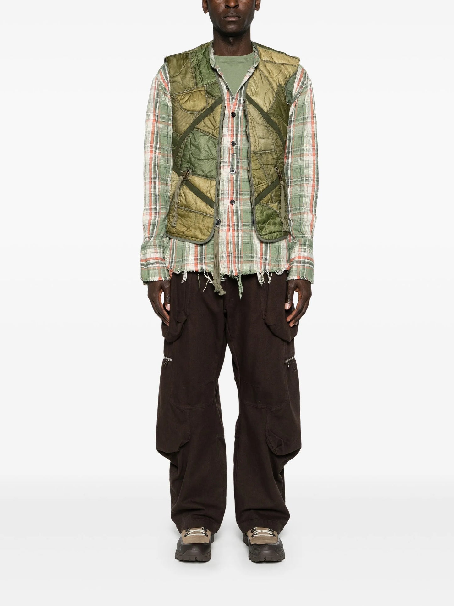 plaid-check flannel shirt