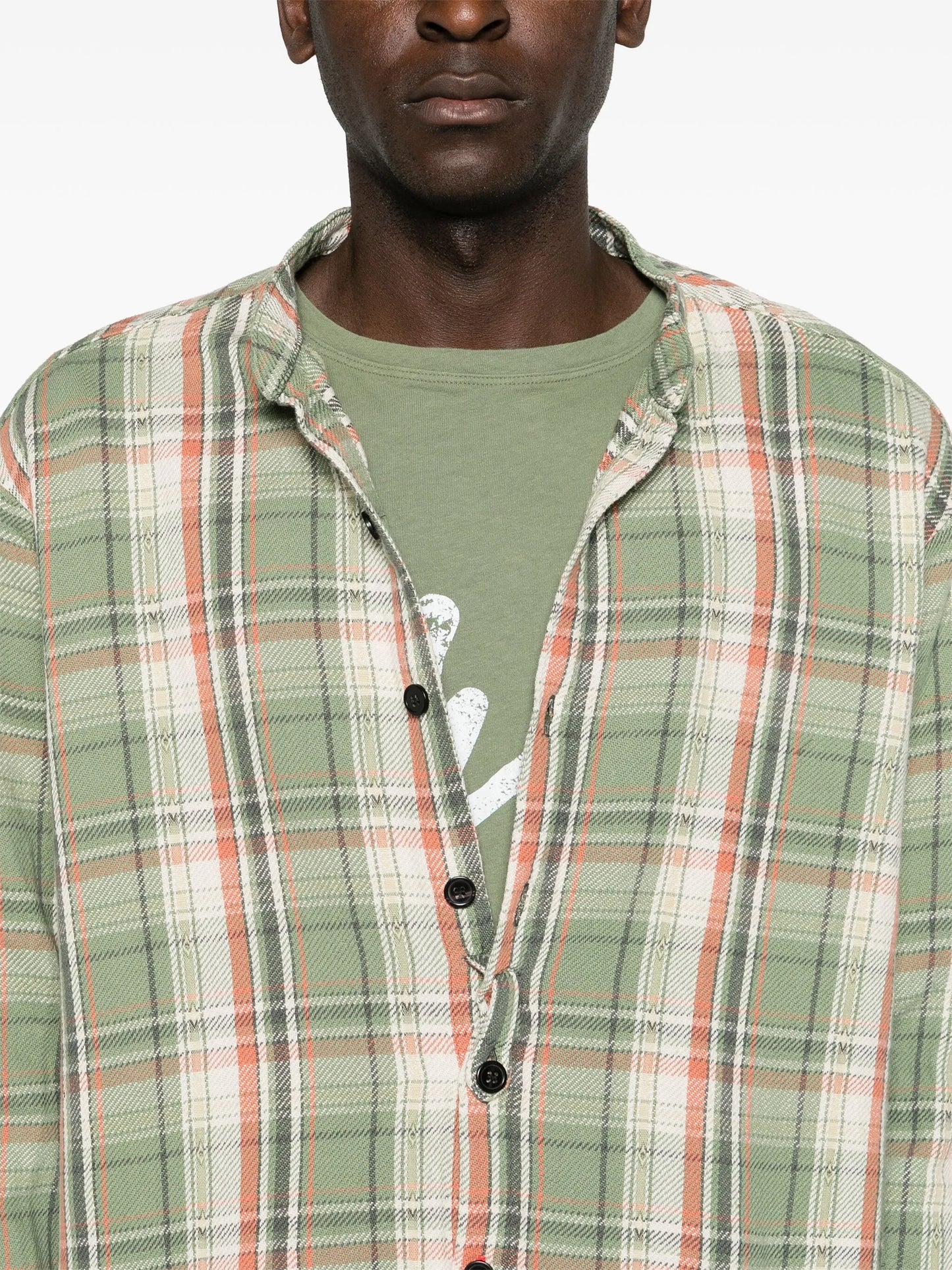 plaid-check flannel shirt