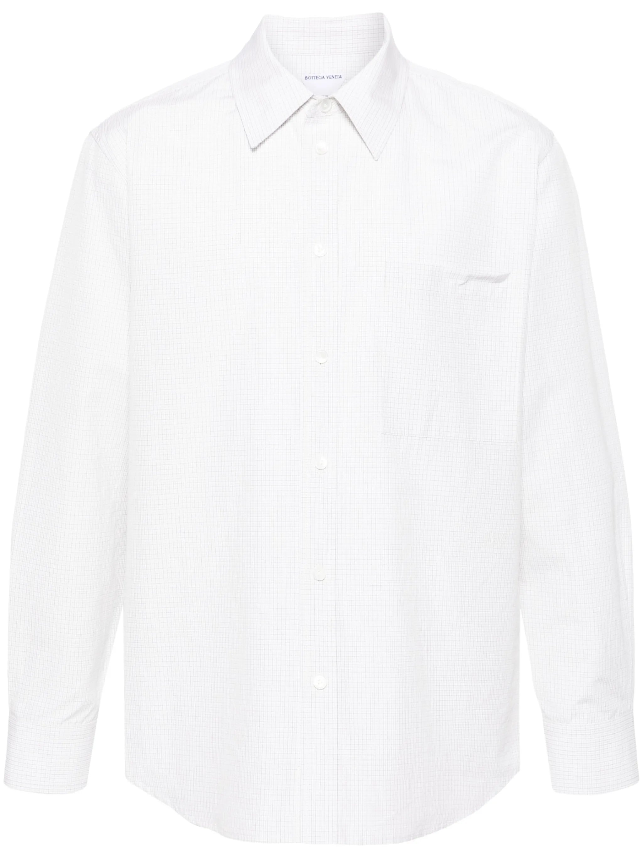 checked straight-collar shirt