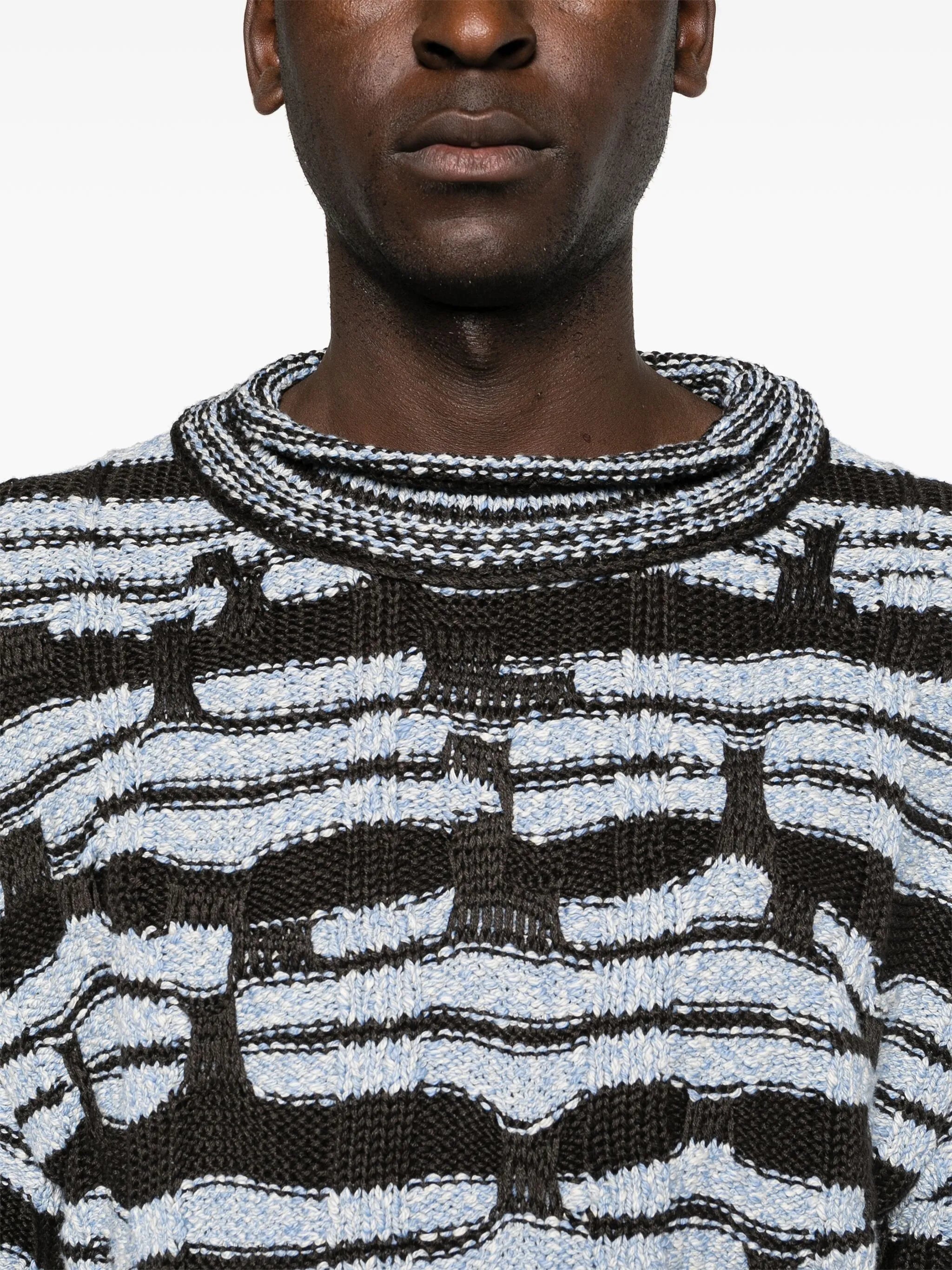 striped chunky-knit sweatshirt