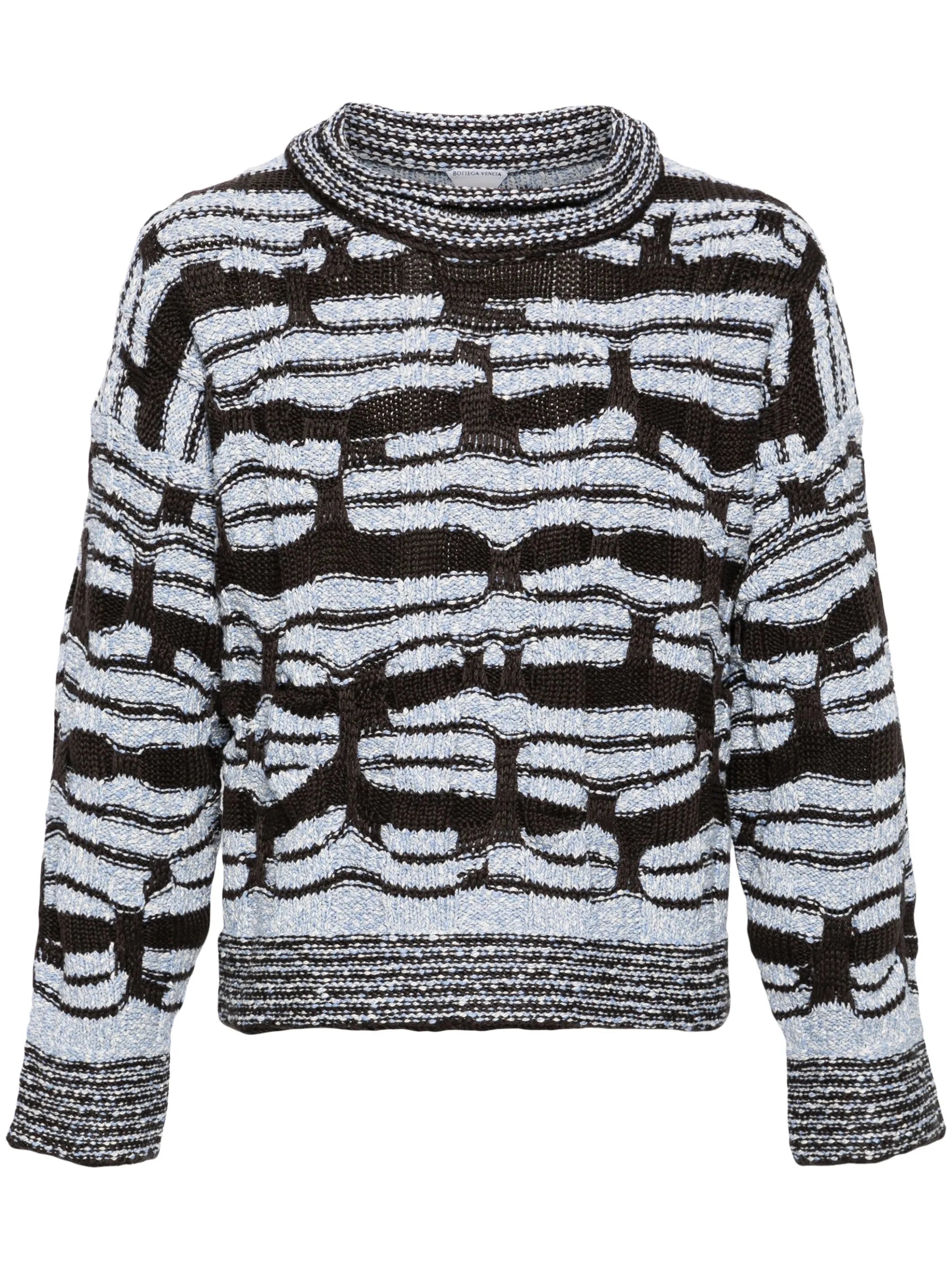 striped chunky-knit sweatshirt