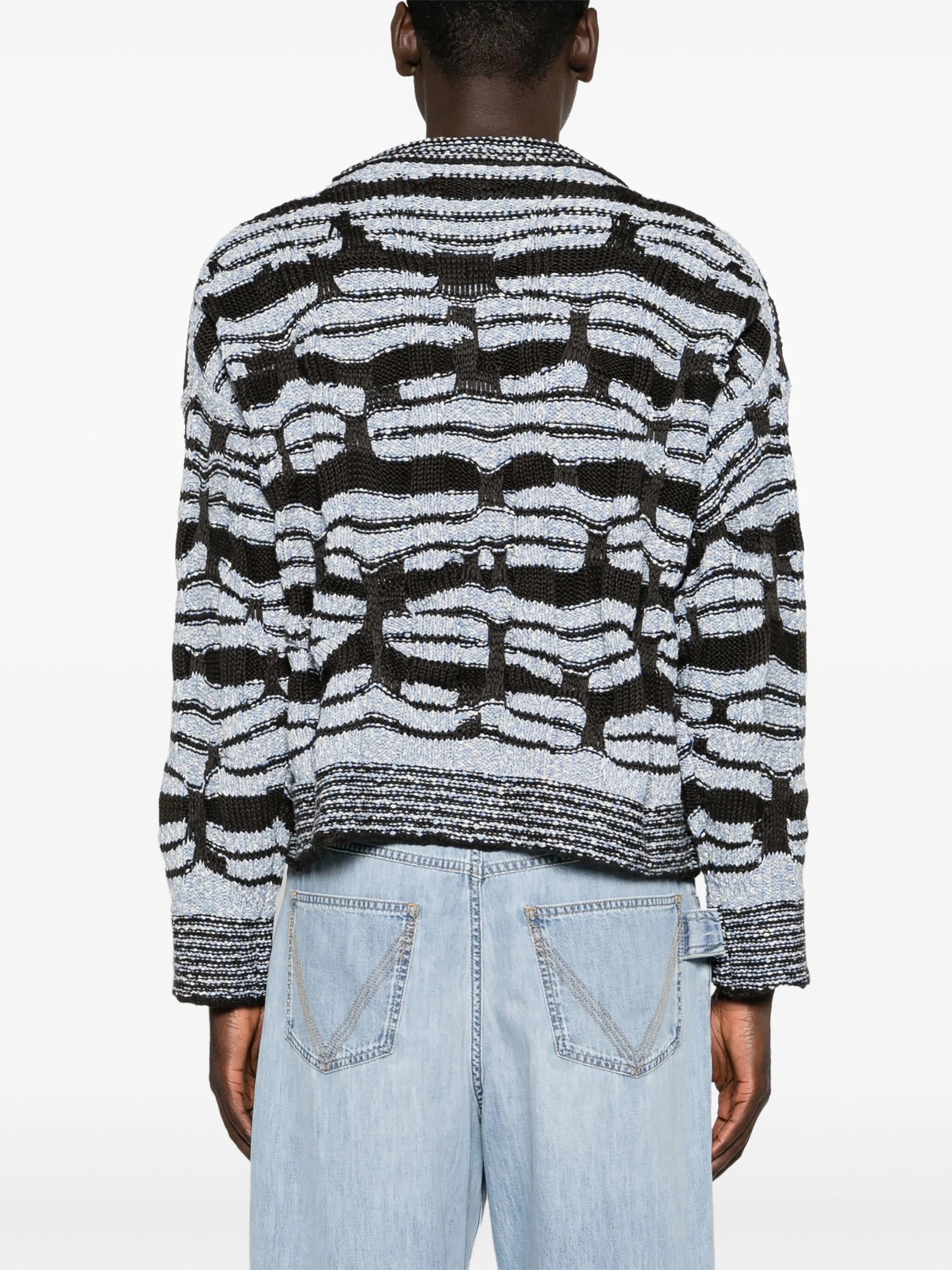 striped chunky-knit sweatshirt