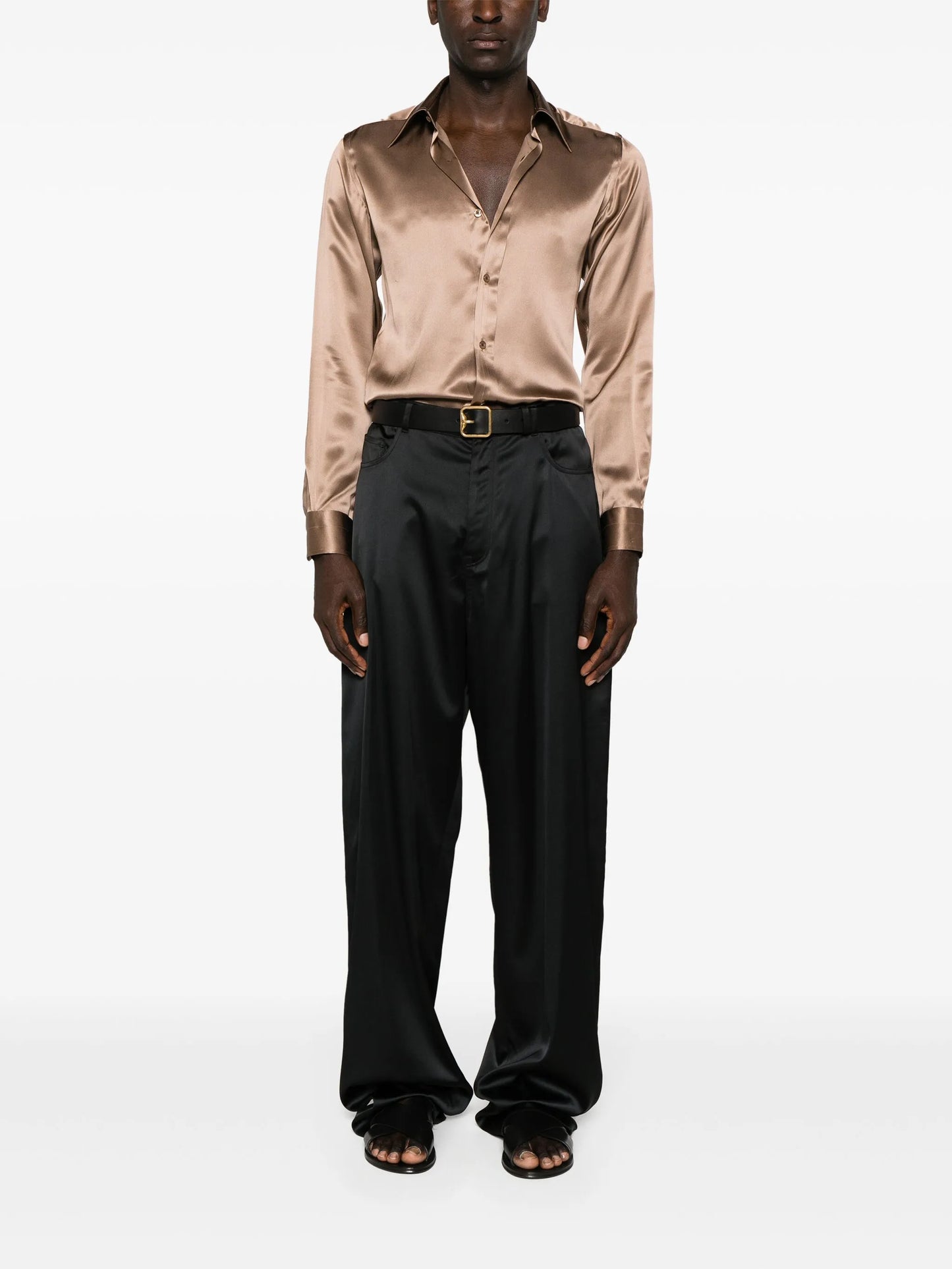long-sleeve silk shirt