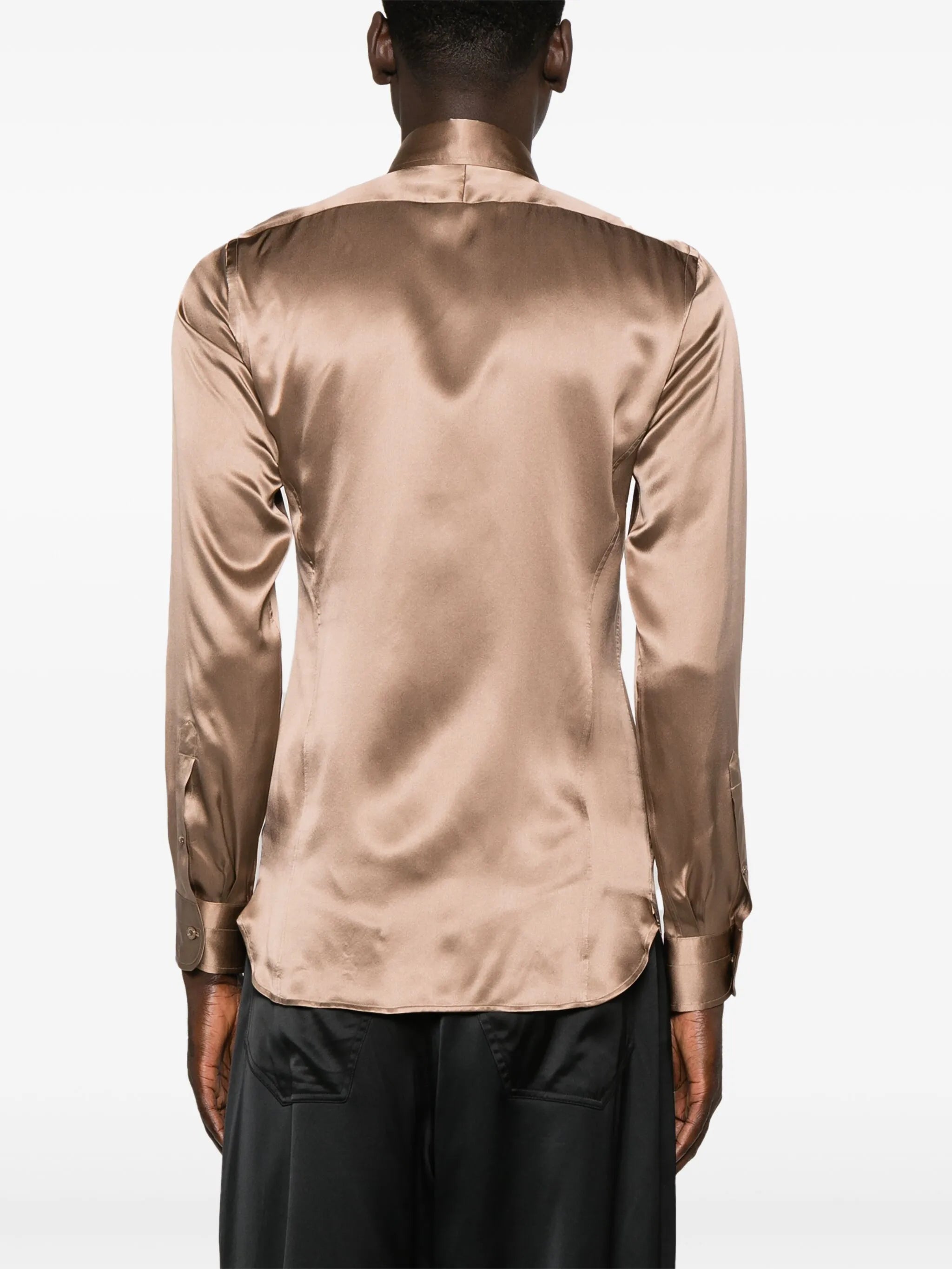 long-sleeve silk shirt