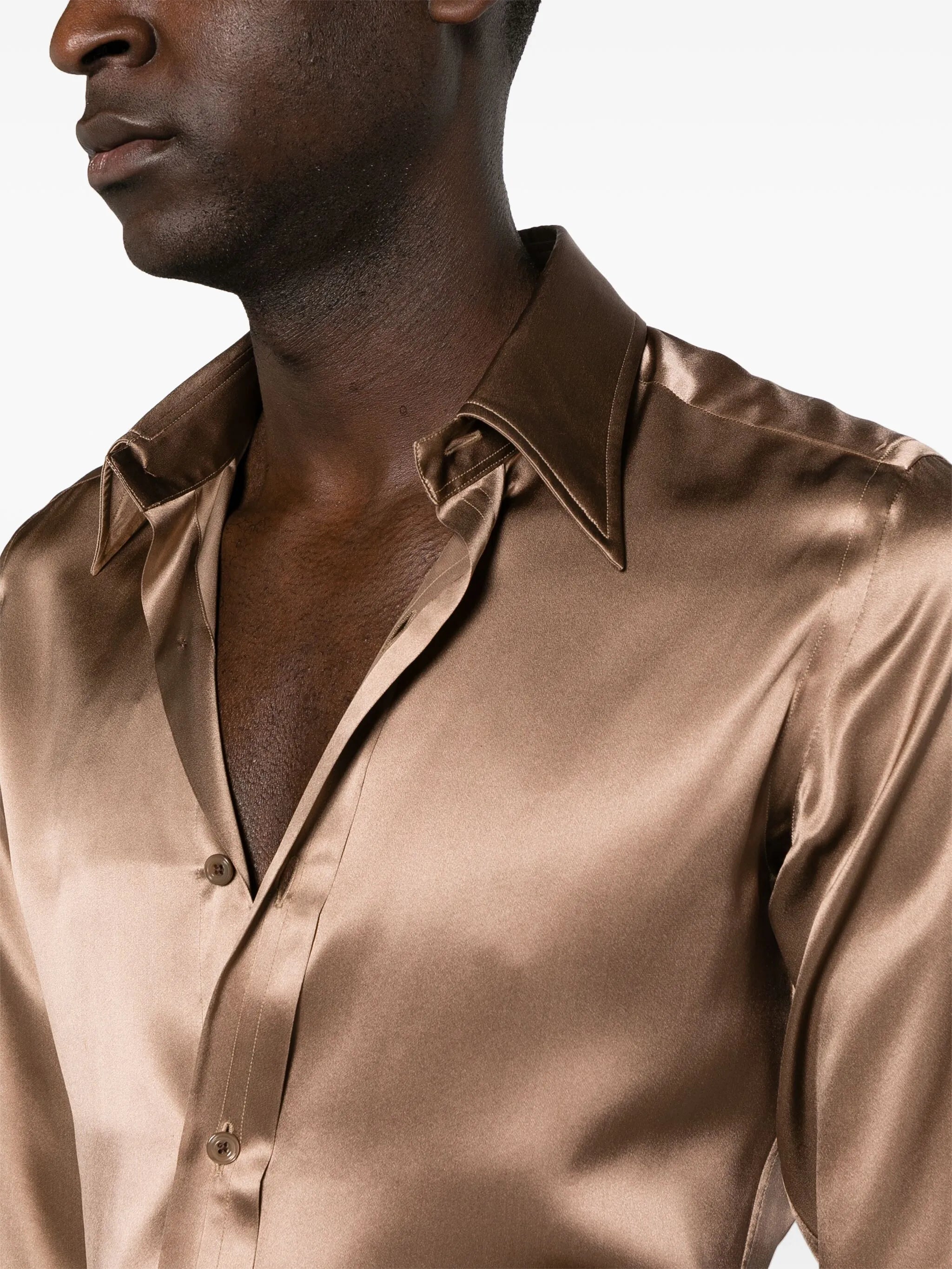 long-sleeve silk shirt