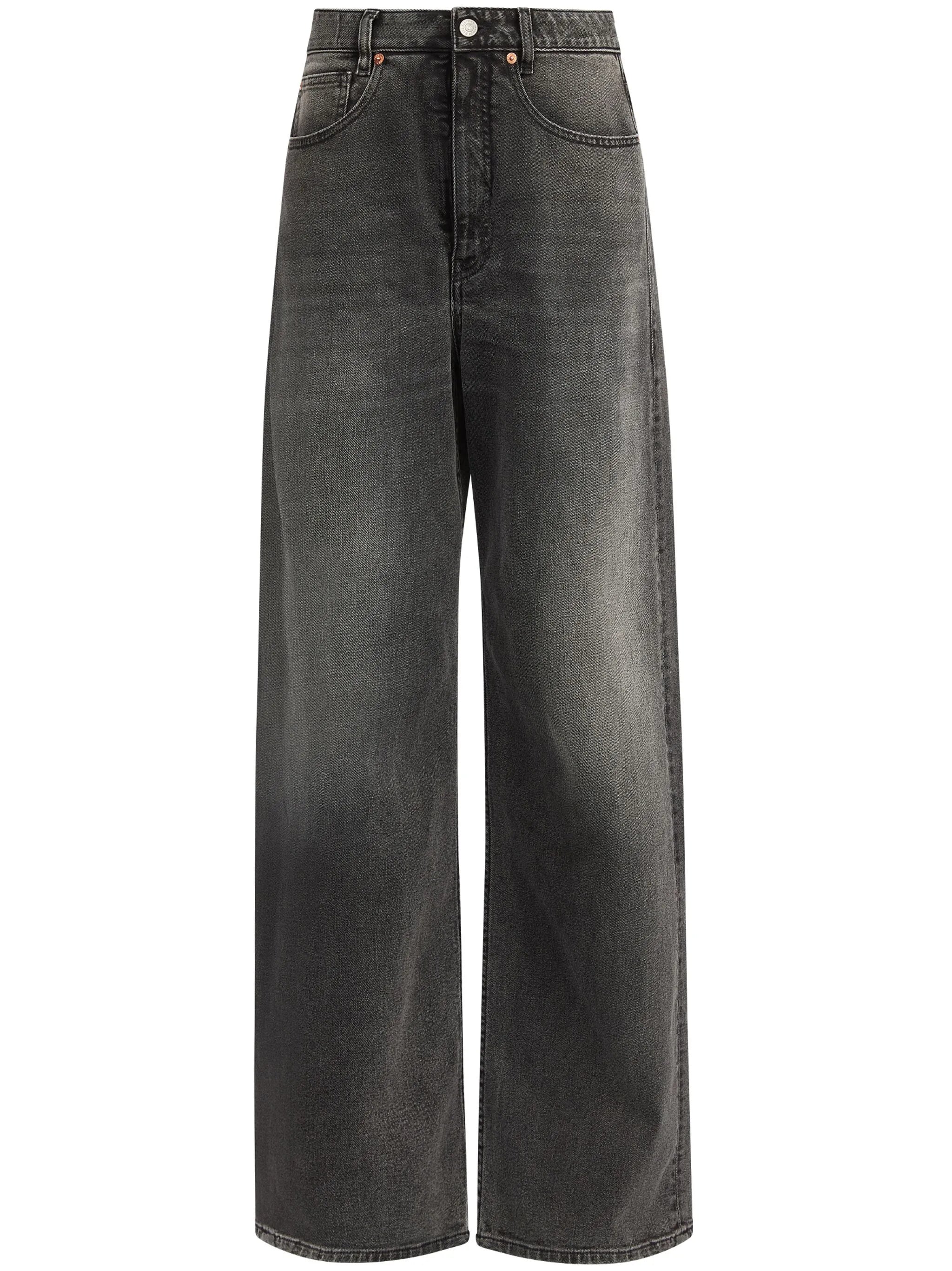 asymmetric wide-leg jeans