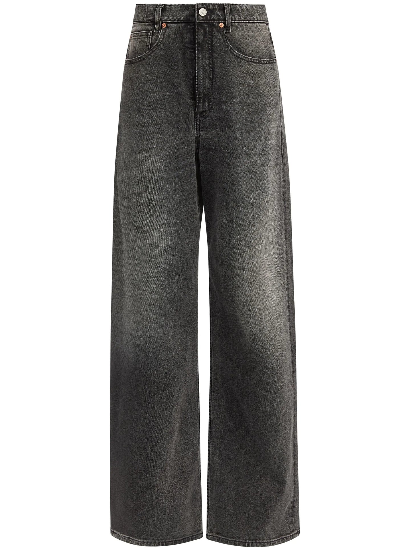 asymmetric wide-leg jeans