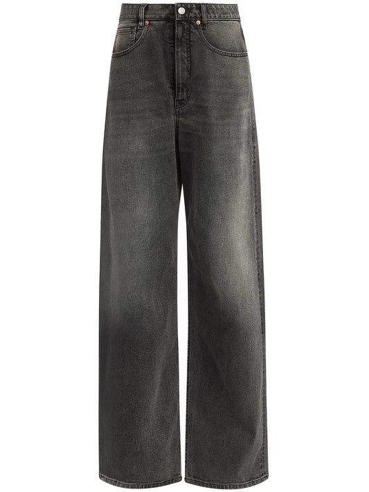 asymmetric wide-leg jeans