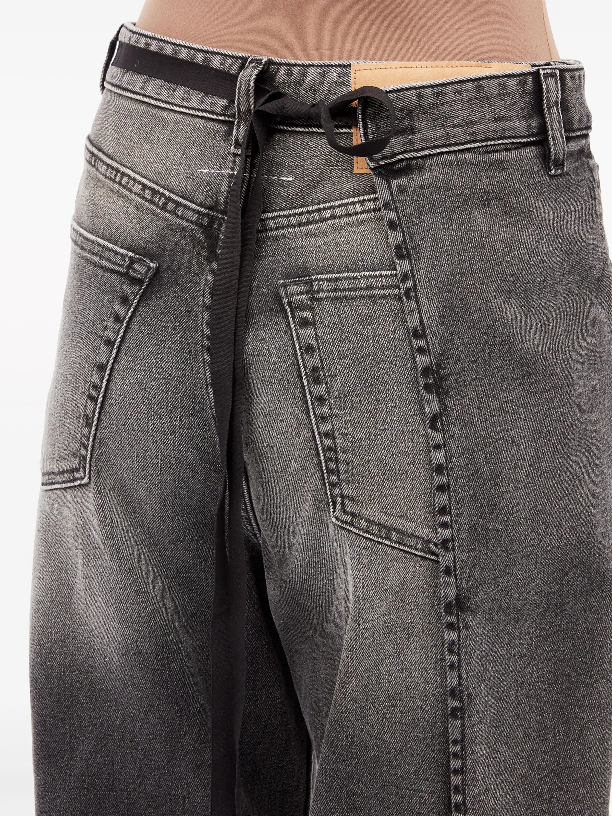 asymmetric wide-leg jeans