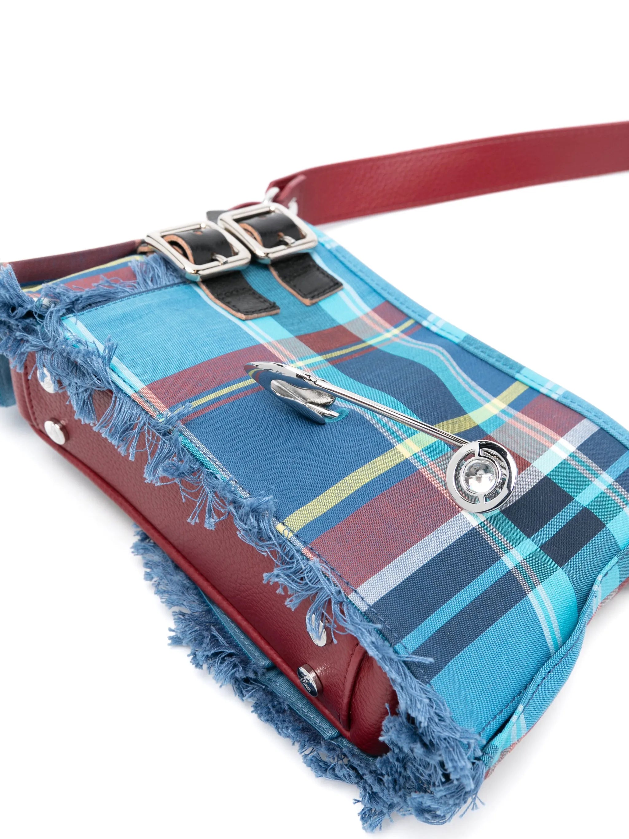 Heather tartan-check shoulder bag