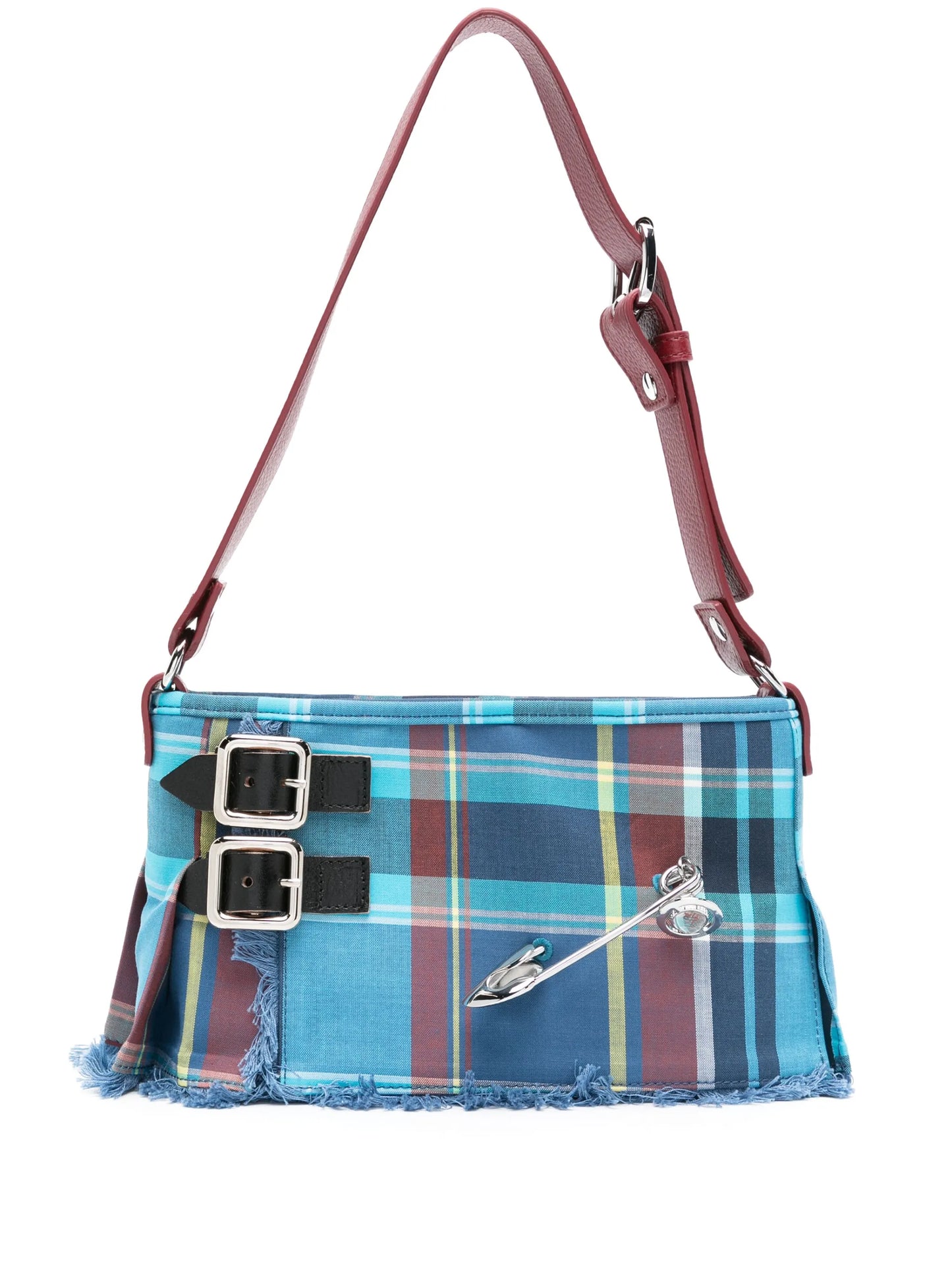 Heather tartan-check shoulder bag
