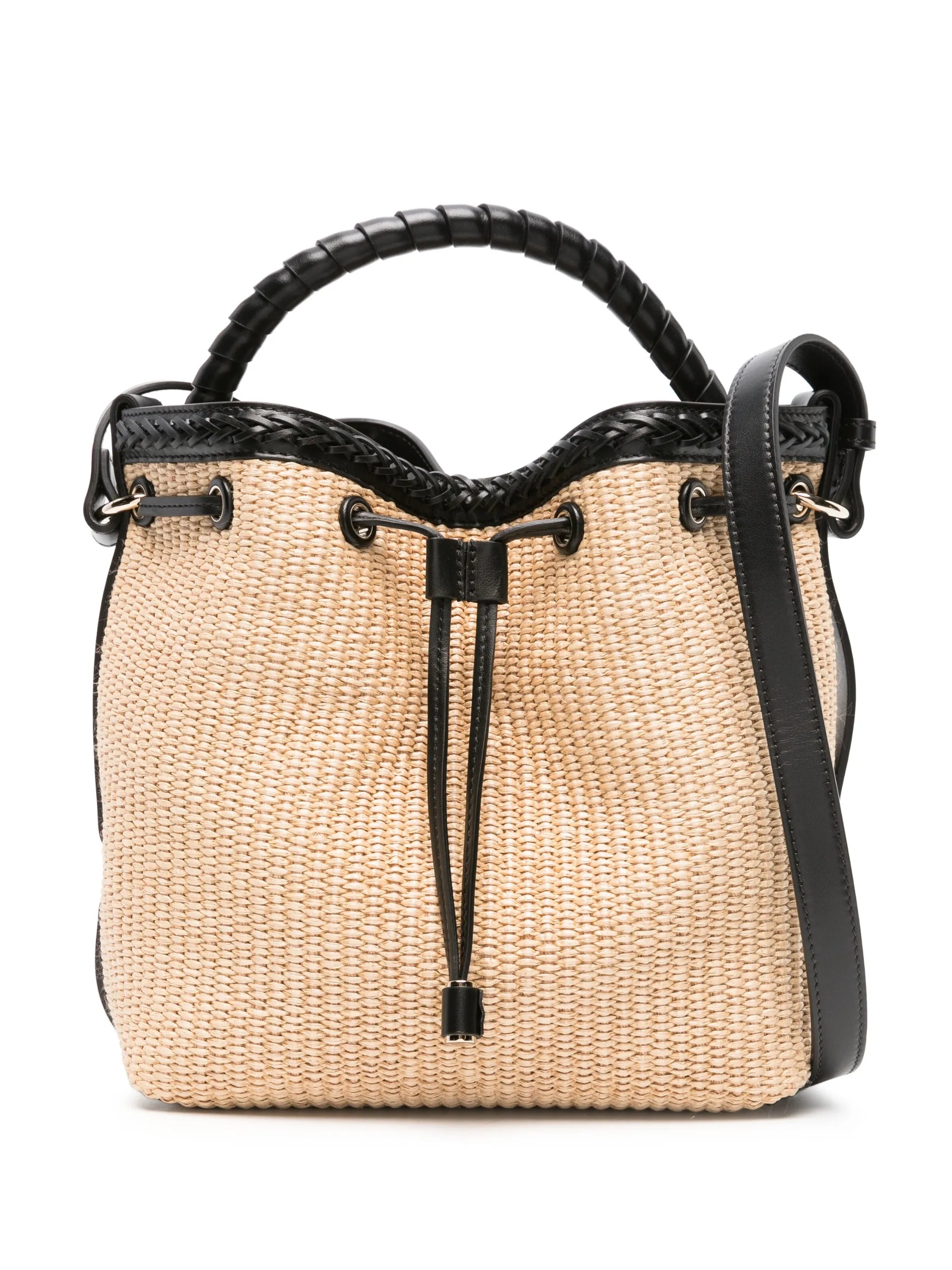 Marcie raffia bucket bag