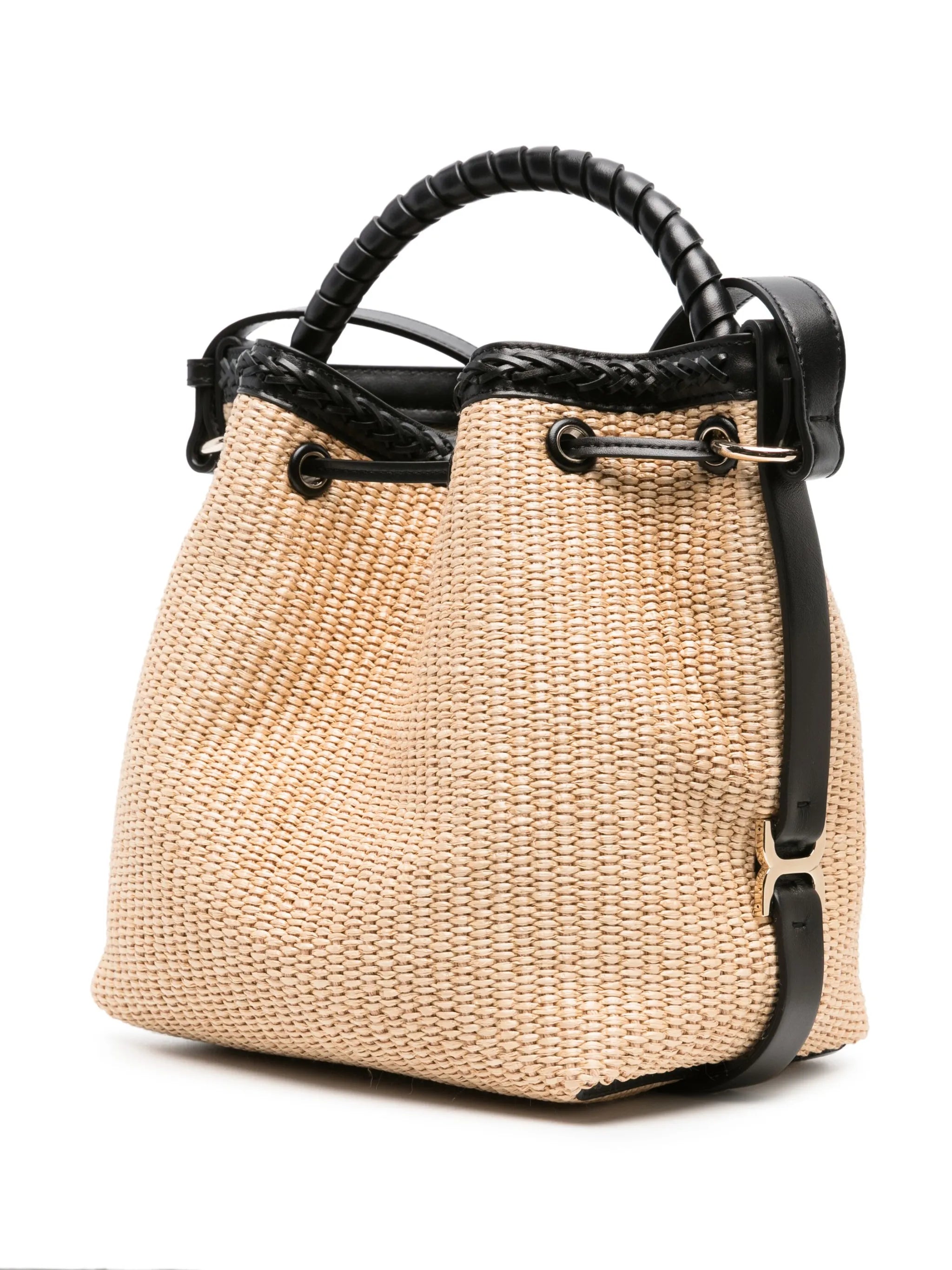 Marcie raffia bucket bag
