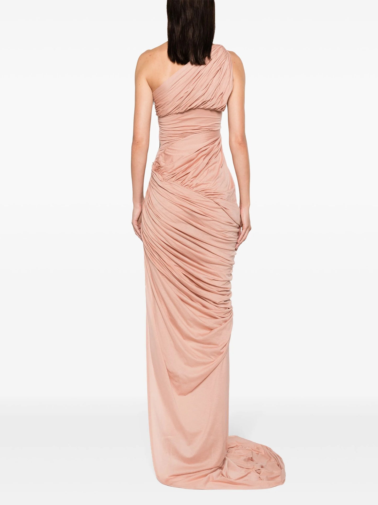 Lido asymmetric draped gown