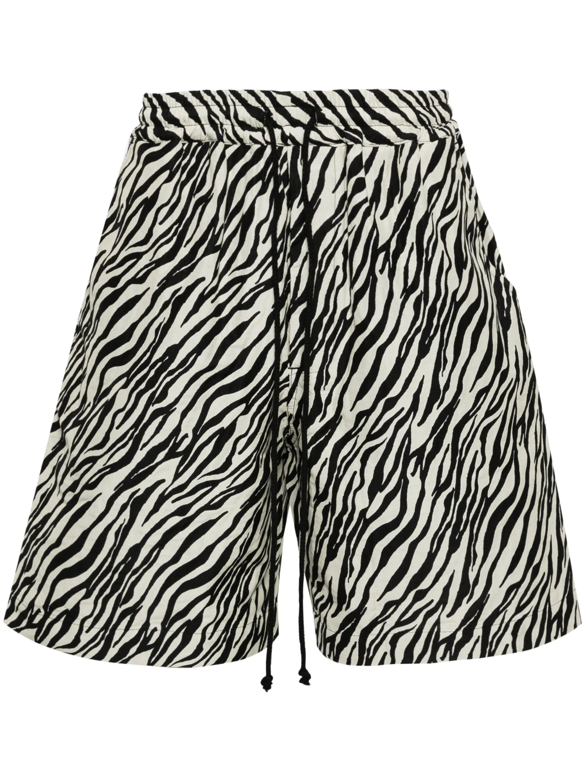 zebra-print elasticated-waist shorts