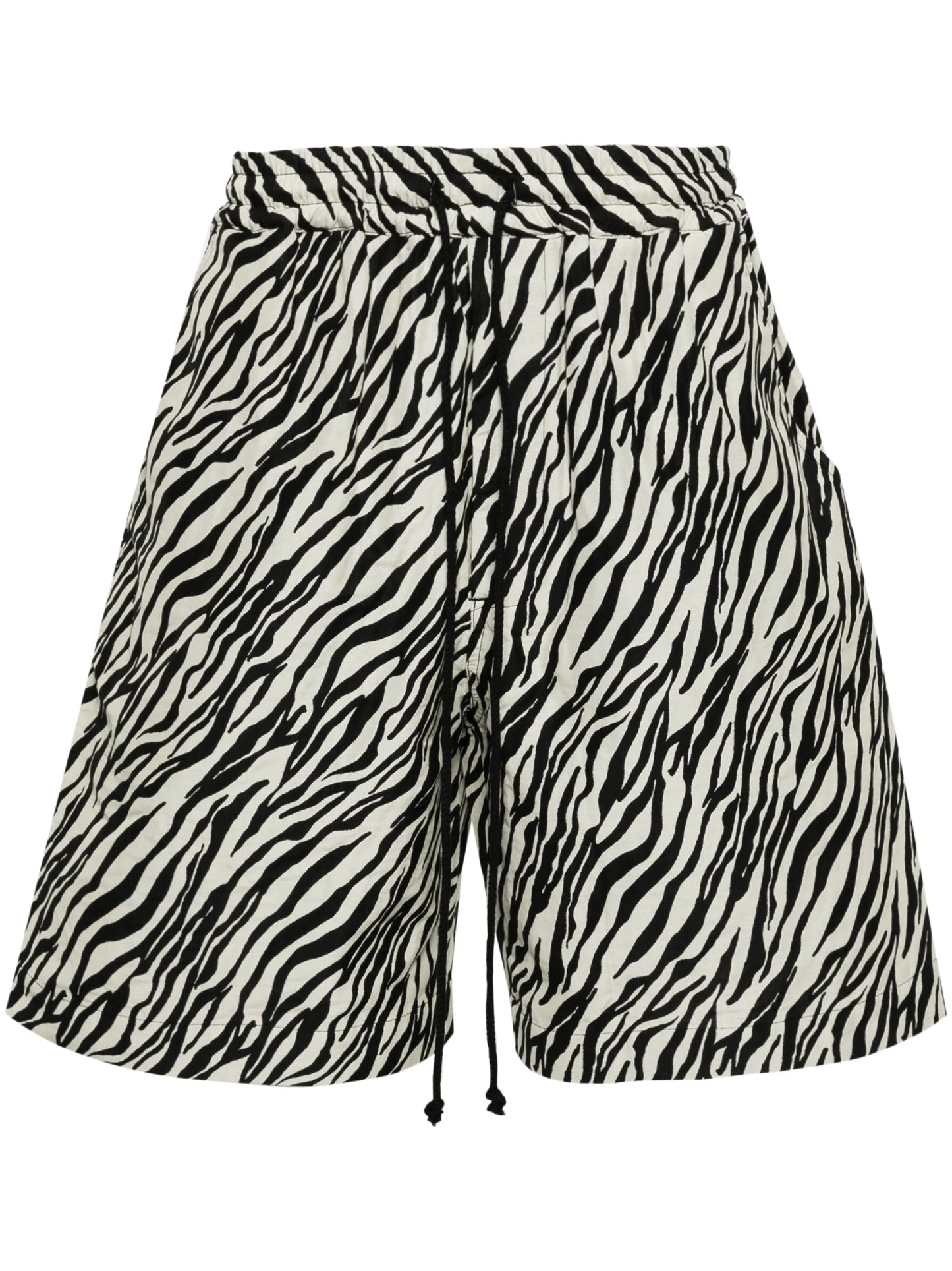 zebra-print elasticated-waist shorts