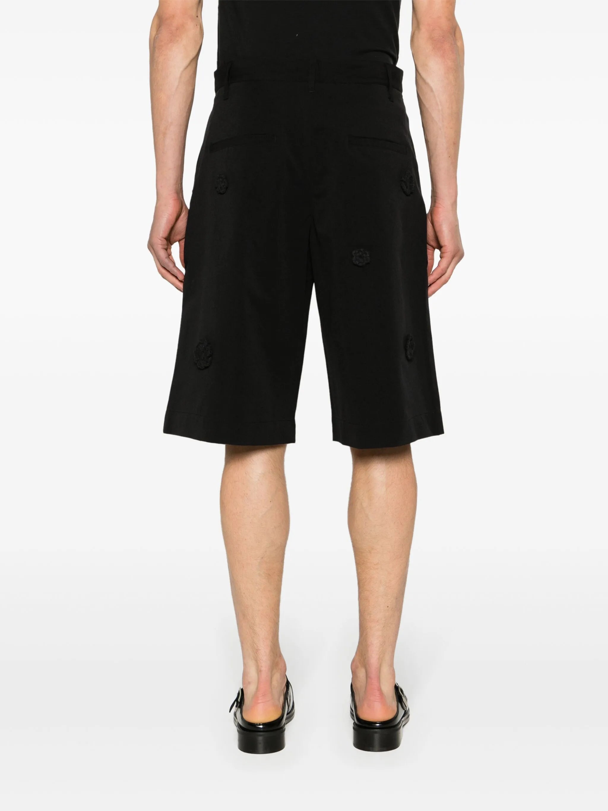 floral-appliqué tailored shorts